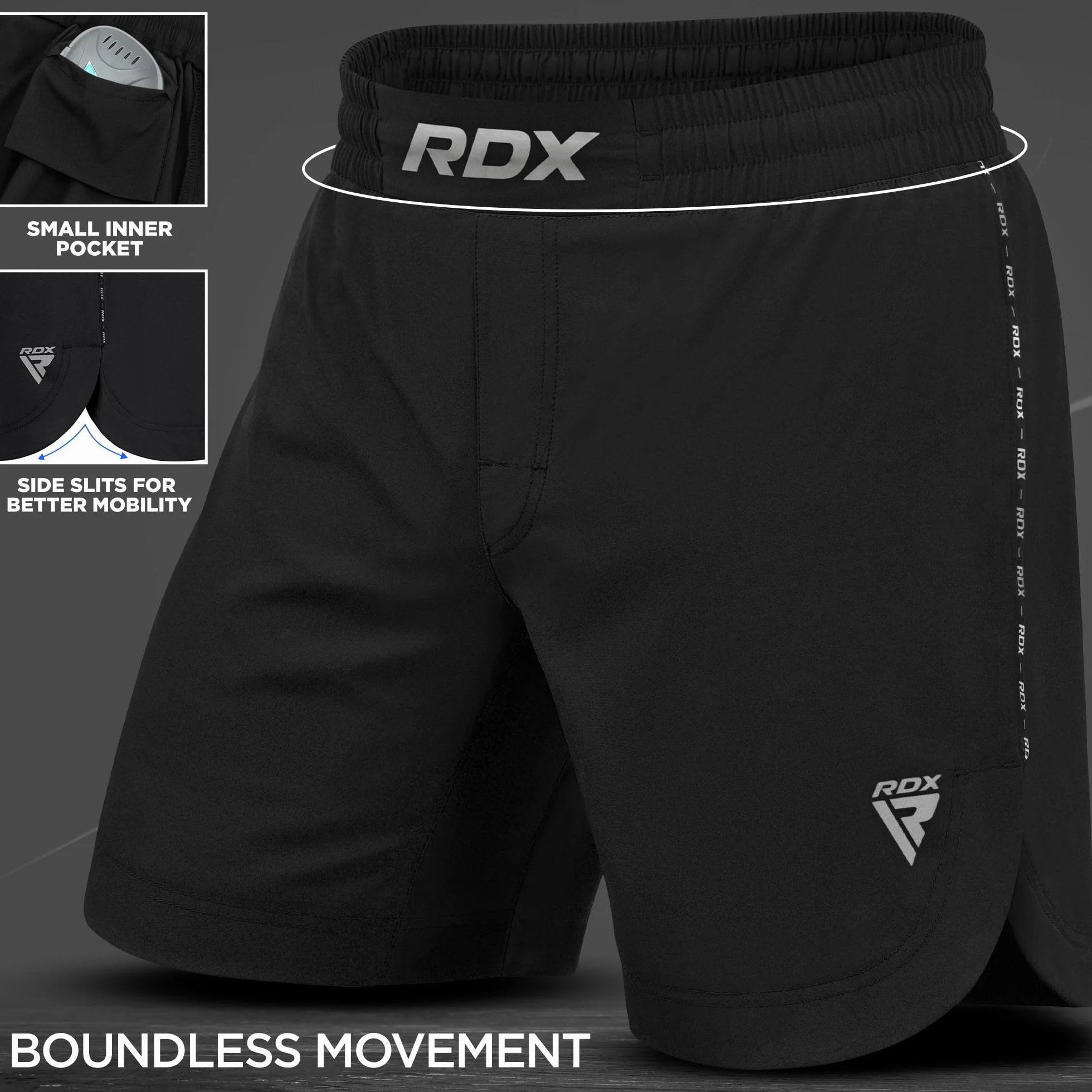 RDX Short MMA d'Entraînement Kick Boxe Grappling Sparring Arts Martiaux Cage Fight BJJ Muay Thai Fitness Musculation Sports de Combat