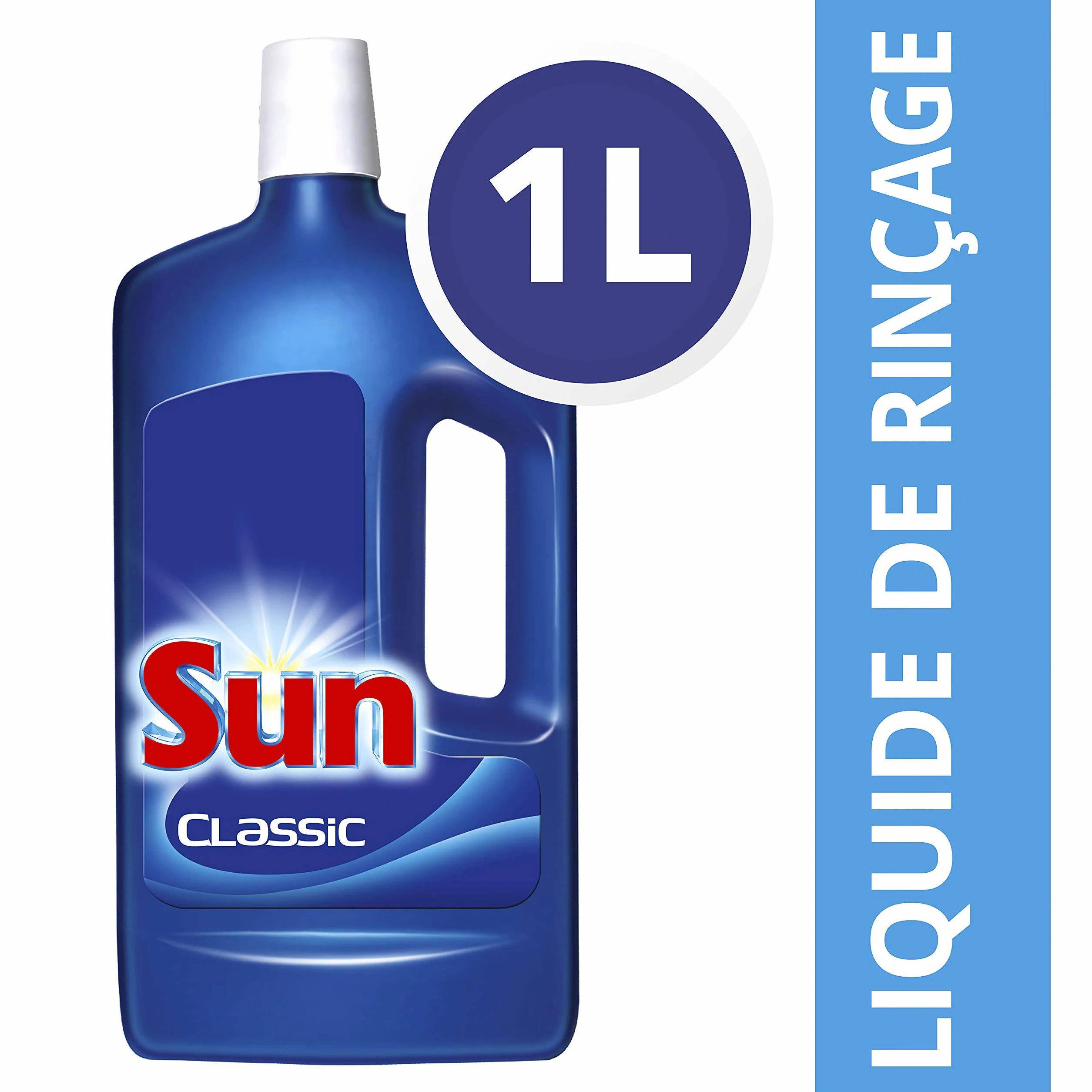 Sun Liquide de Rinçage Lave-Vaisselle Classic Triple Action, Elimine les traces et dépôts, Brillance maximale, Vaisselle impeccable, Lot de 2 x 75 Lavages