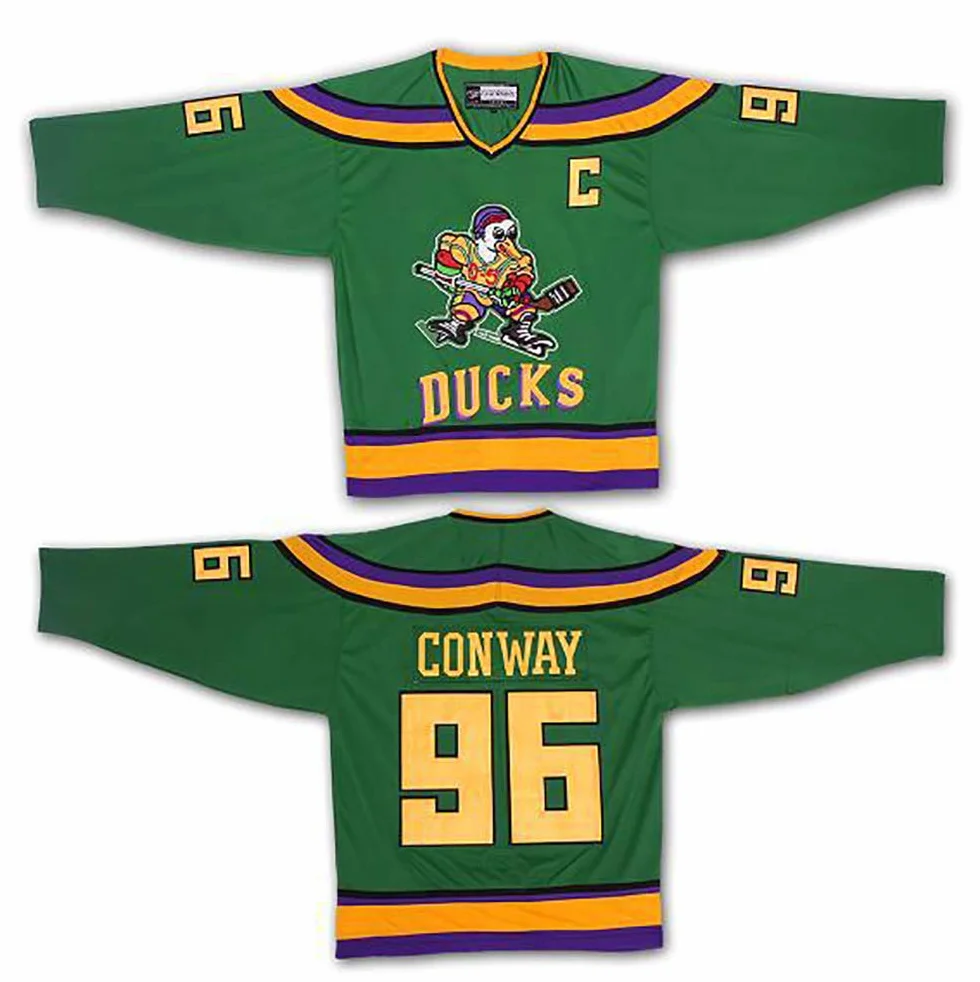 Charlie Conway #96 Mighty Ducks Film Hockey Maillot NHL pour Homme Vêtements Respirant