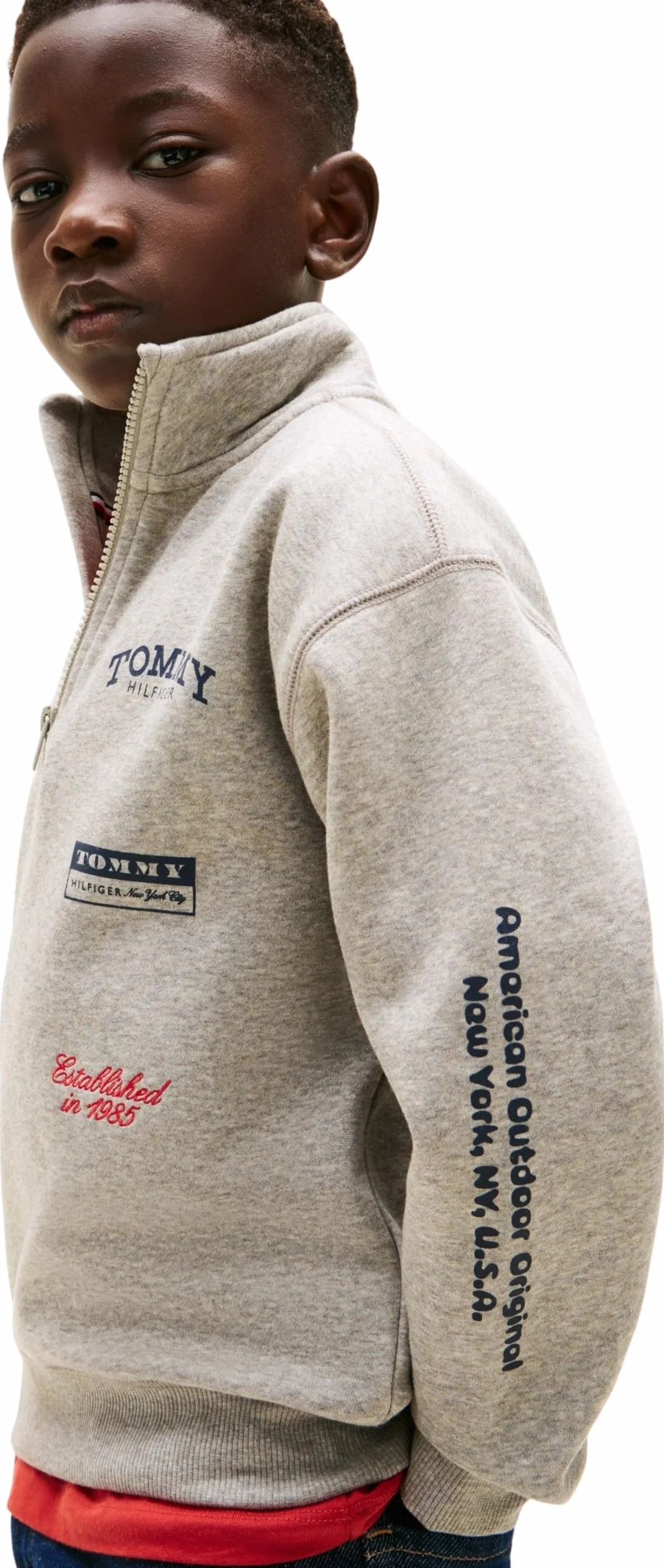 Tommy Hilfiger Multi Print Half Zip Sweatshirt Garçon