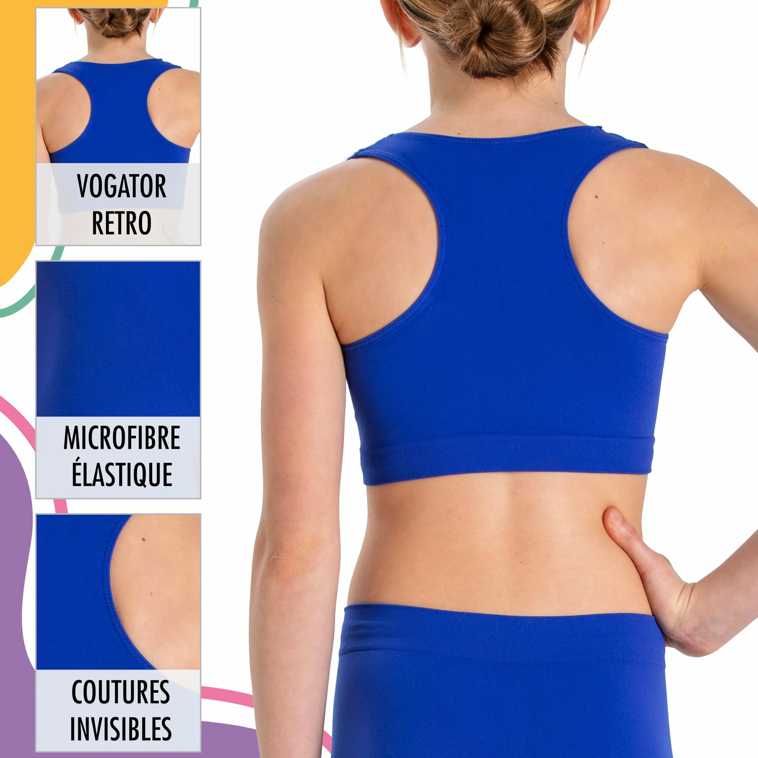 Risalti Brassiere Fille Sport Olympic Microfibre 3Pcs - Brassiere De Sport Enfant Fille - Made in Italy