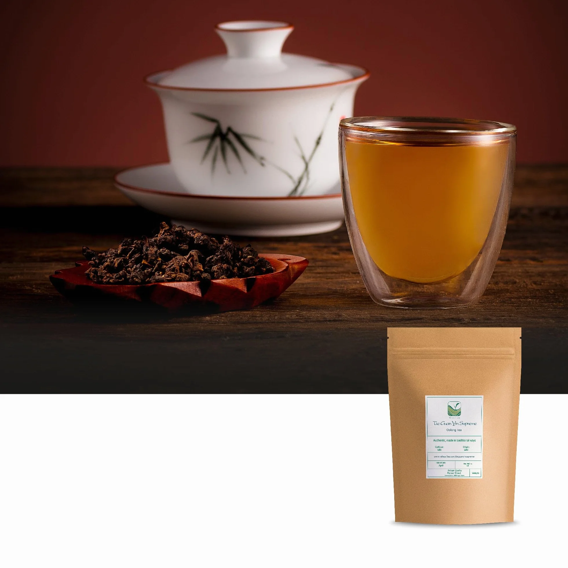 Thé Tie Guan Yin Torréfié Suprême - Montagne Alishan Taiwan | cultivé en haute altitude pour une liqueur ronde aux arômes de fruits mûrs