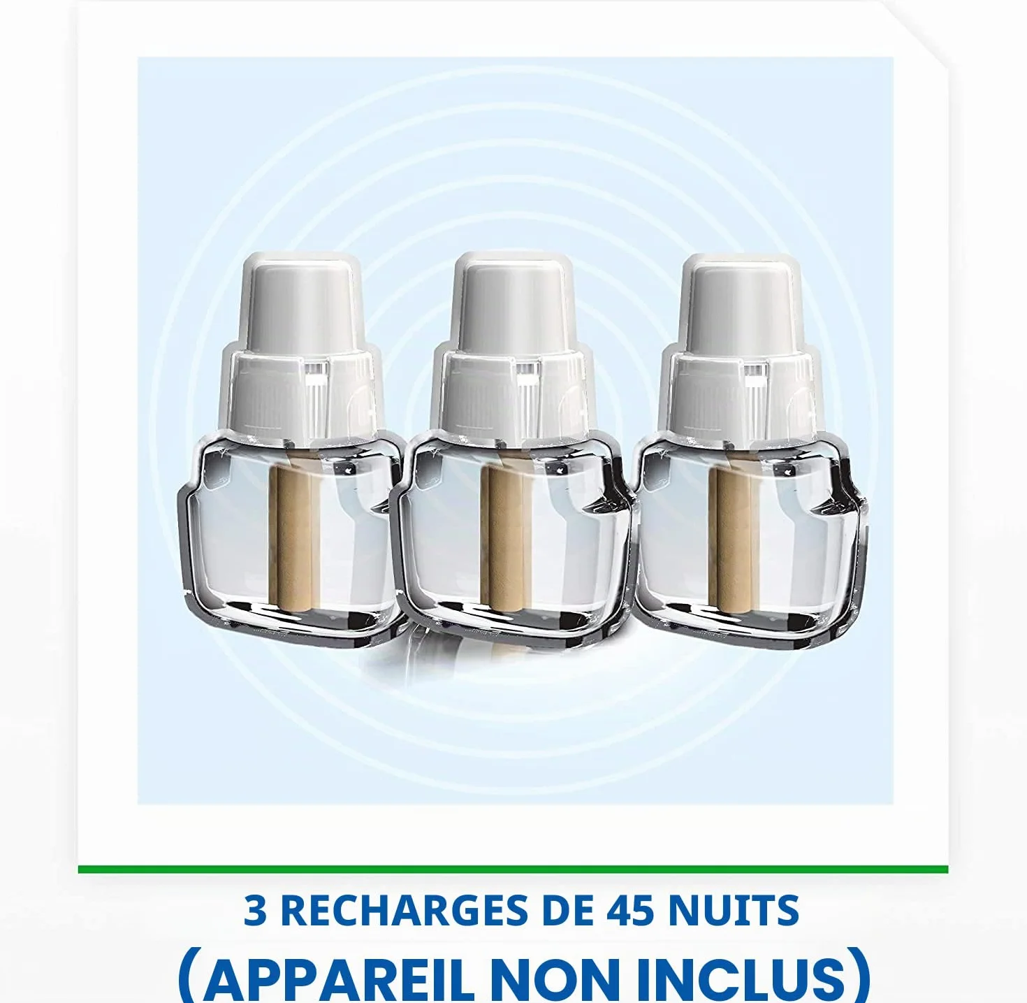 Raid - Recharge pour diffuseur électrique anti-moustiques communs et tigre, 3 x 45 nuits (Pack de 3 recharges, 135 nuits)