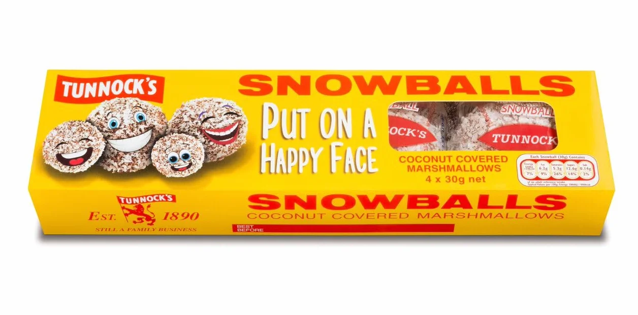 TUNNOCK'S Snowballs - Coconut Covered Marshmallows 4 Pack 120g (4.2 oz) by Tunnock's
