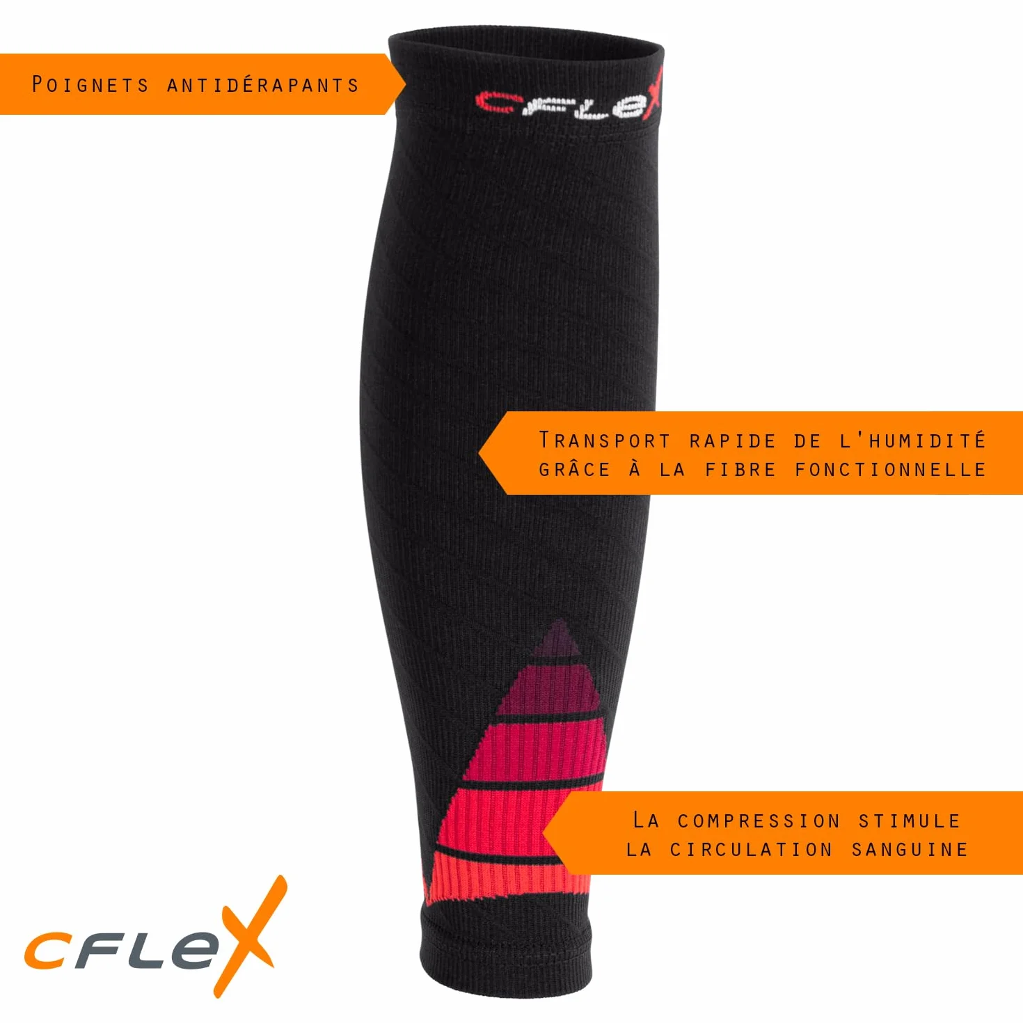 CFLEX Manchette de compression de sport homme femme 1 paire