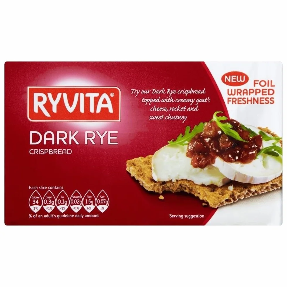 Ryvita foncé Rye Crispbread (250g) - Paquet de 6