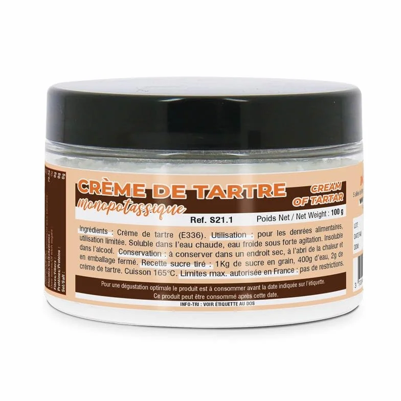 Déco Relief - Crème de Tartre 100 g - Ingrédient Professionnel de Cuisine & Pâtisserie