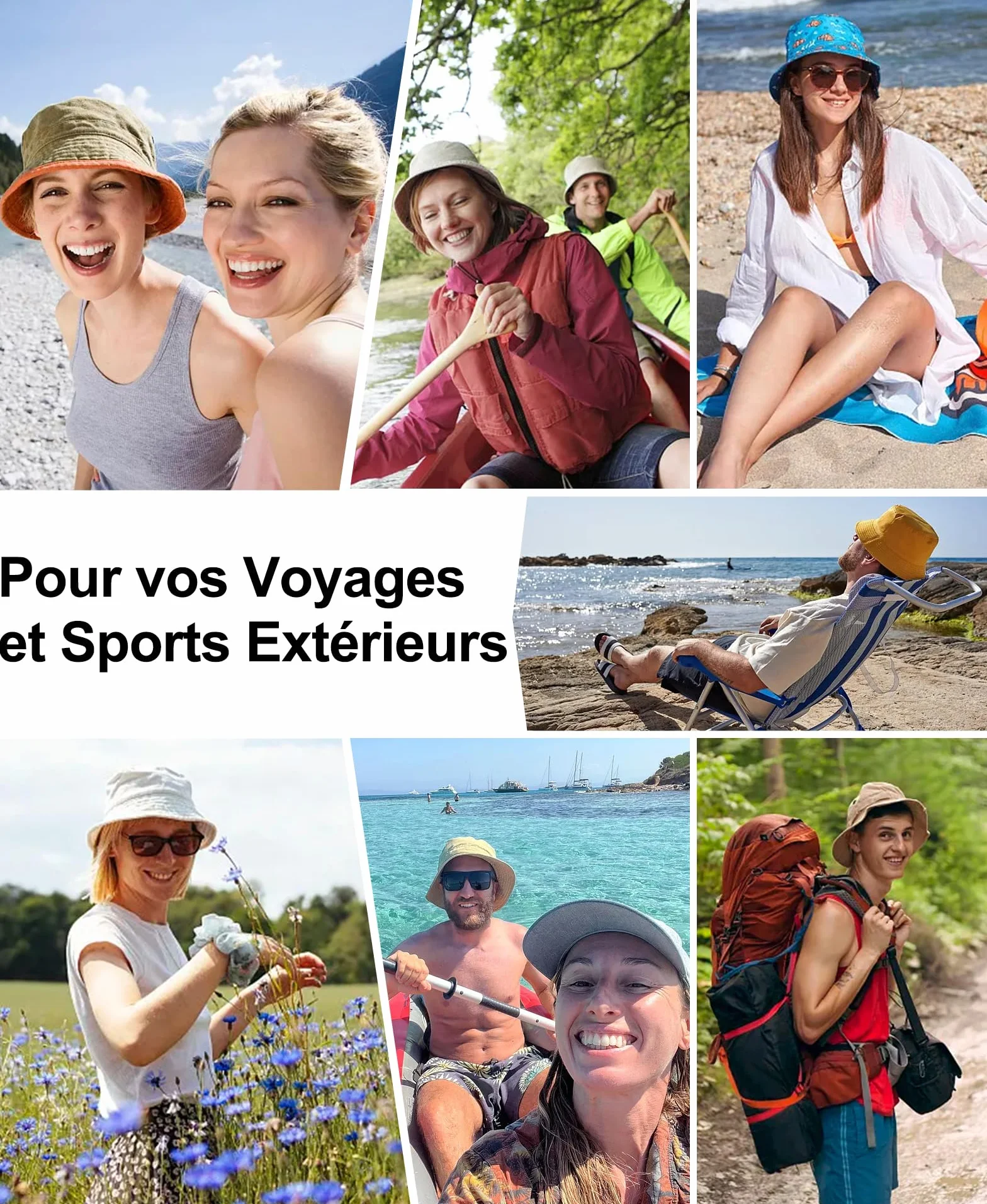 Bob Homme Chapeau de Soleil Anti-UV Camouflage Randonnée Camping Pêche