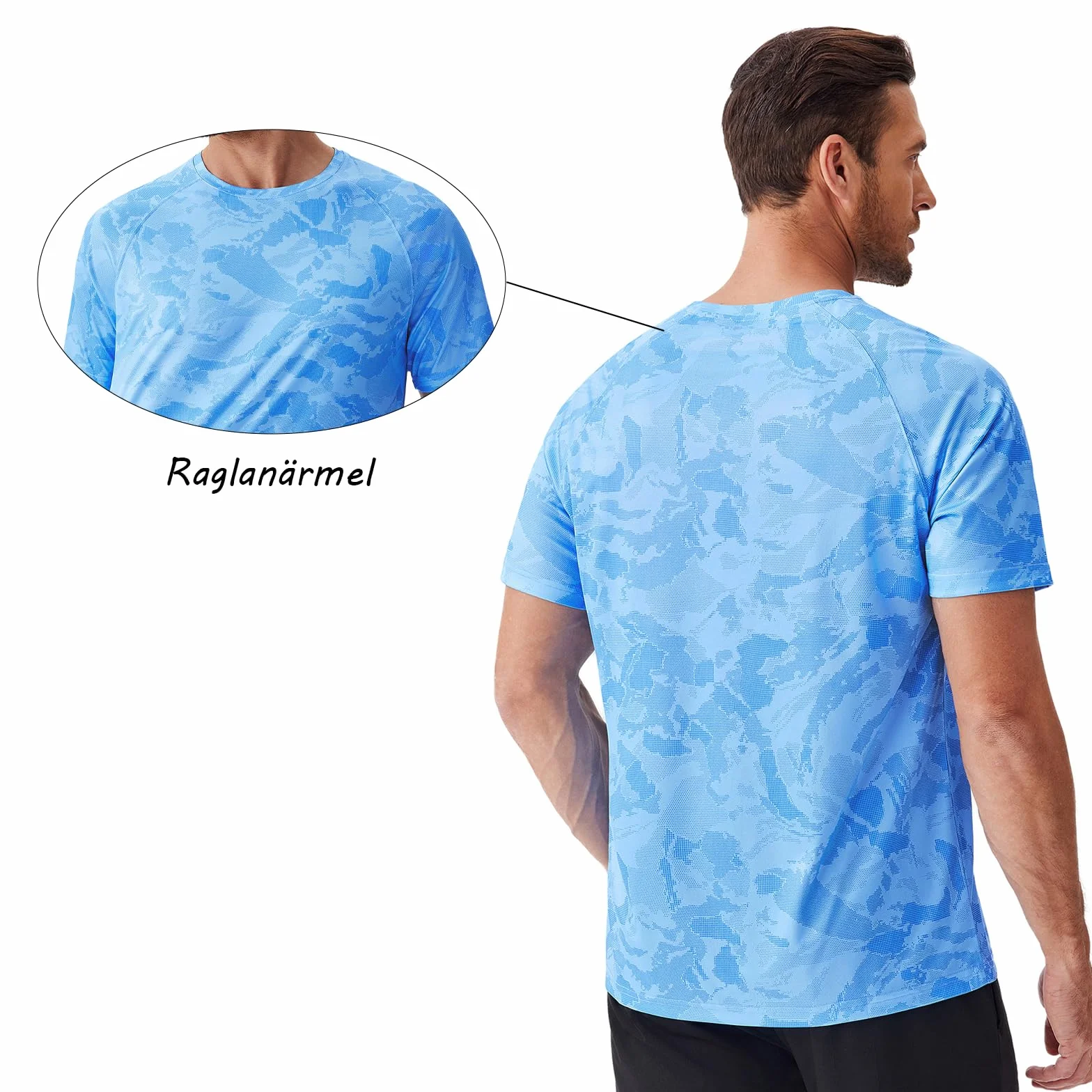 PINSPARK T-Shirt UV Homme Rashguard Sport UPF 50+ Manches Courtes Léger Natation Surf