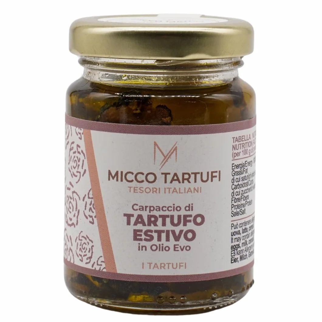 Carpaccio de truffe noire d'été (Tuber Aest. Vitt) - 60 g - Prêt à l'emploi - Gourmet - Fabriqué en Italie