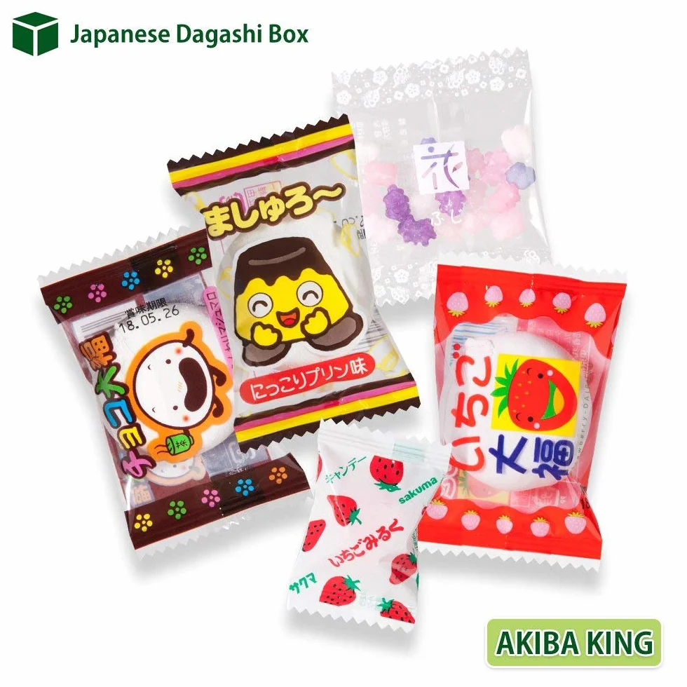 Kit Kat Chocolat & Trial Boîte à Dagashi Japonaise Umaibo Snack Pépite De Pommes De Terre Gélatine Avec AKIBA KING Autocollant
