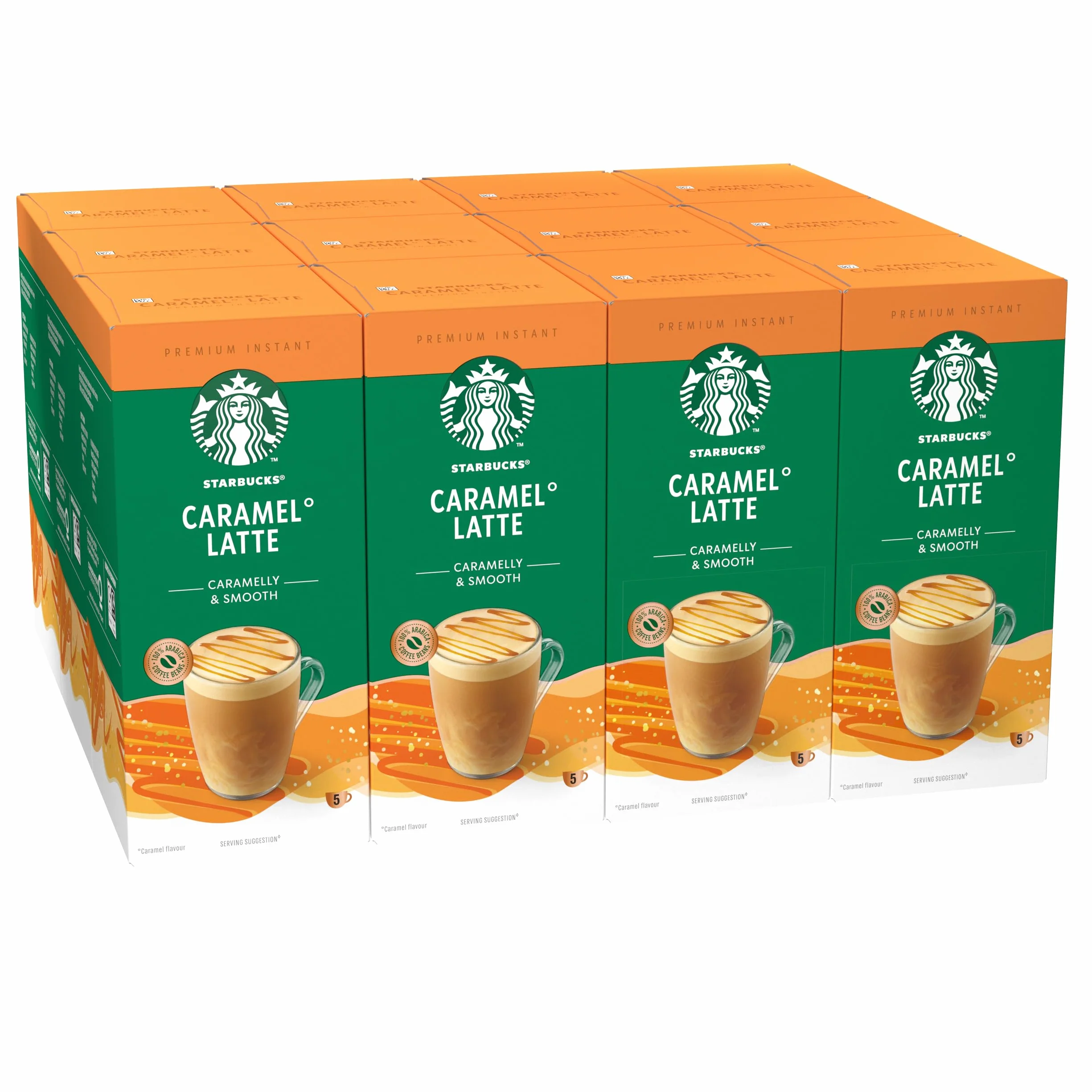 STARBUCKS Caramel Latte Spécialités Instantanées Gourmandes 12 x 5 (60 Sachets)