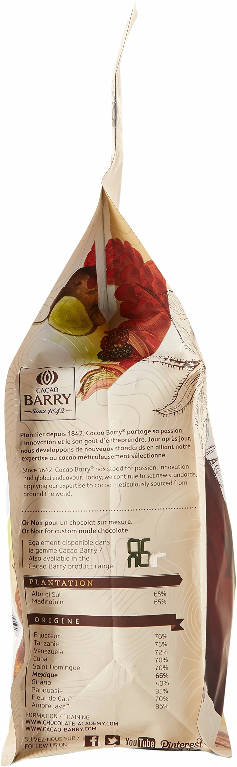 CACAO BARRY 66% Min Cacao Chocolat Mexique Pistoles 1 kg