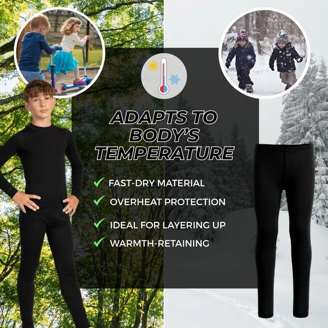 Legging enfant laine mérinos bio 160 g/m²