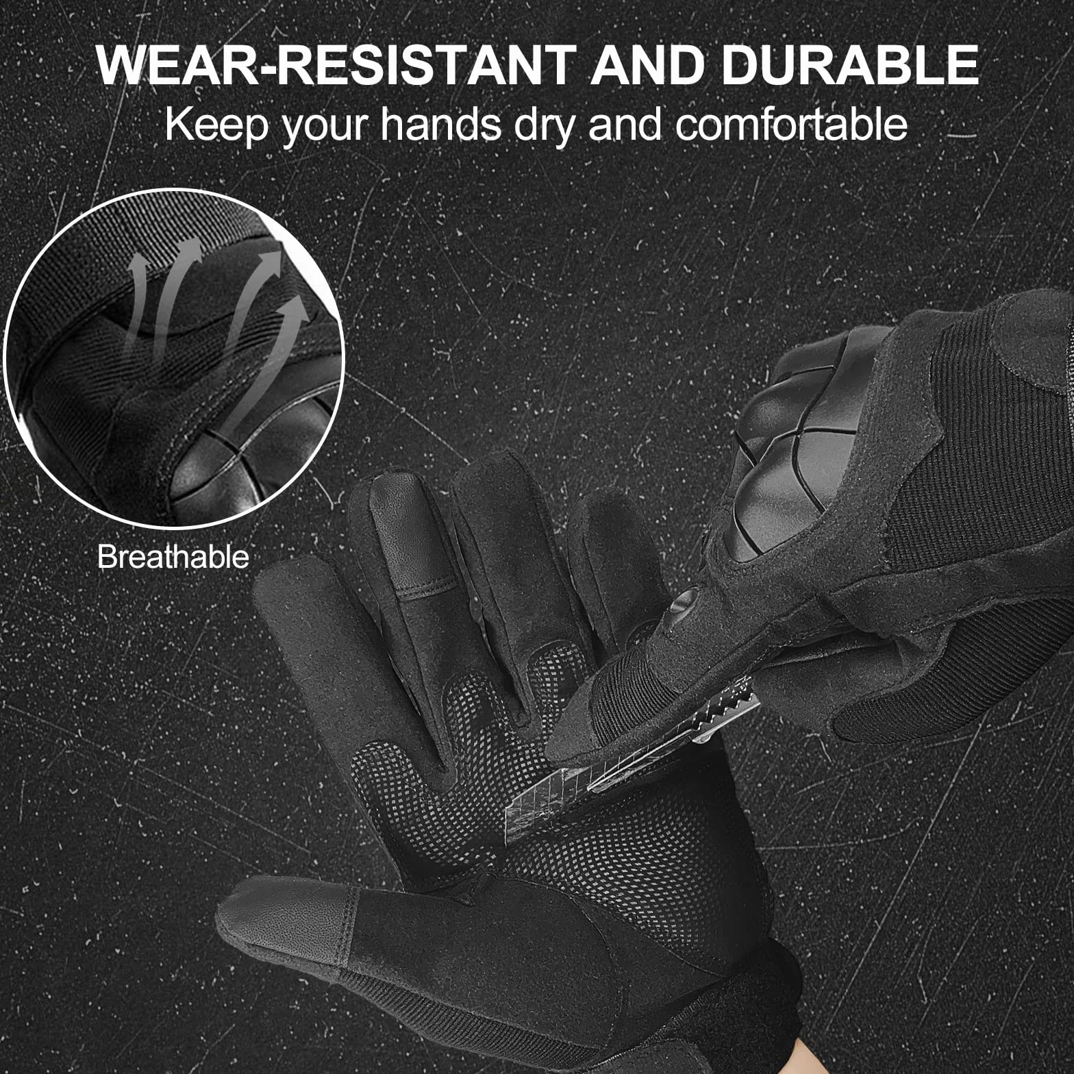 Gants de Moto Tactiques Firschoie avec Protection des Articulations et 2 Doigts Écran Tactile Noir XL