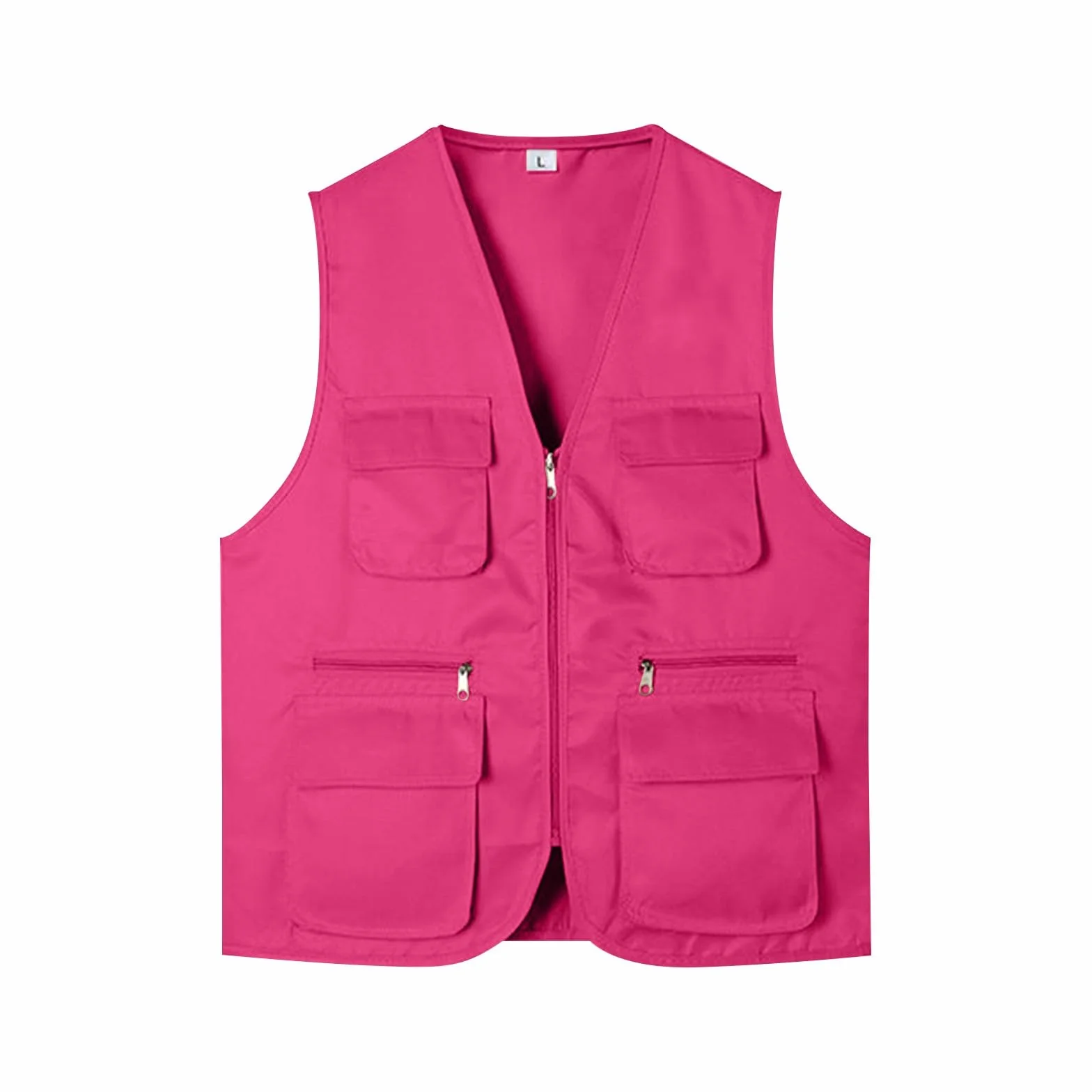 Gilet de Peches Multipoches Zippé Respirant Homme Femme M-4XL Personnalisable