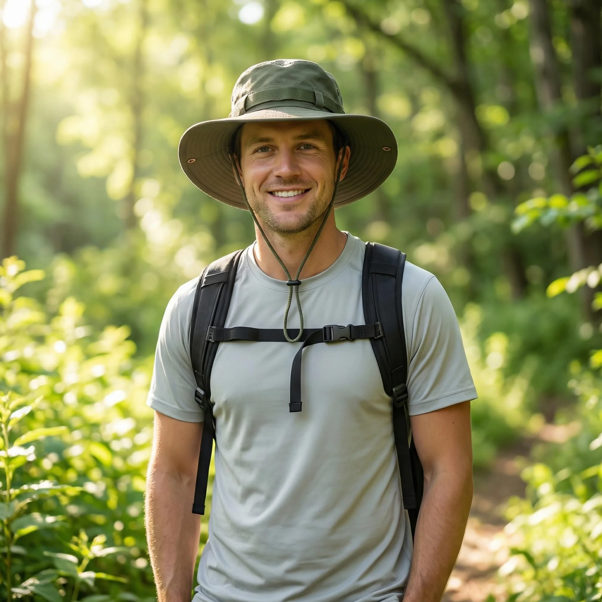 Chapeau Bob Réglable Homme Femme Soleil Safari Pliable Large Bord Protection UV Mentonnière Pêche Randonnée Plage