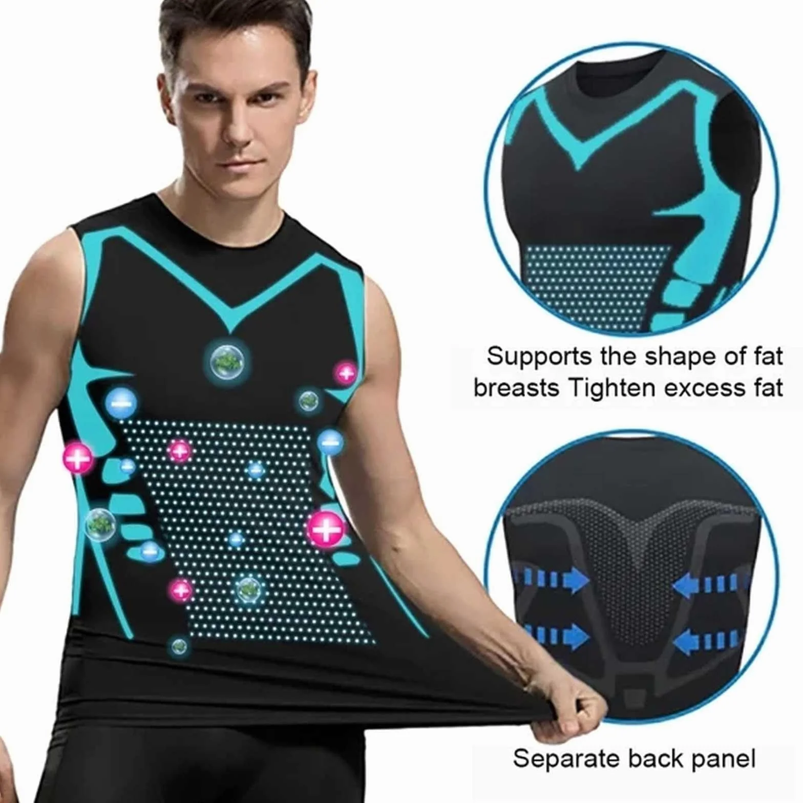 Lot de 3 Gilet de Compression Homme Débardeur de Sport Fitness Séchage Rapide Respirant