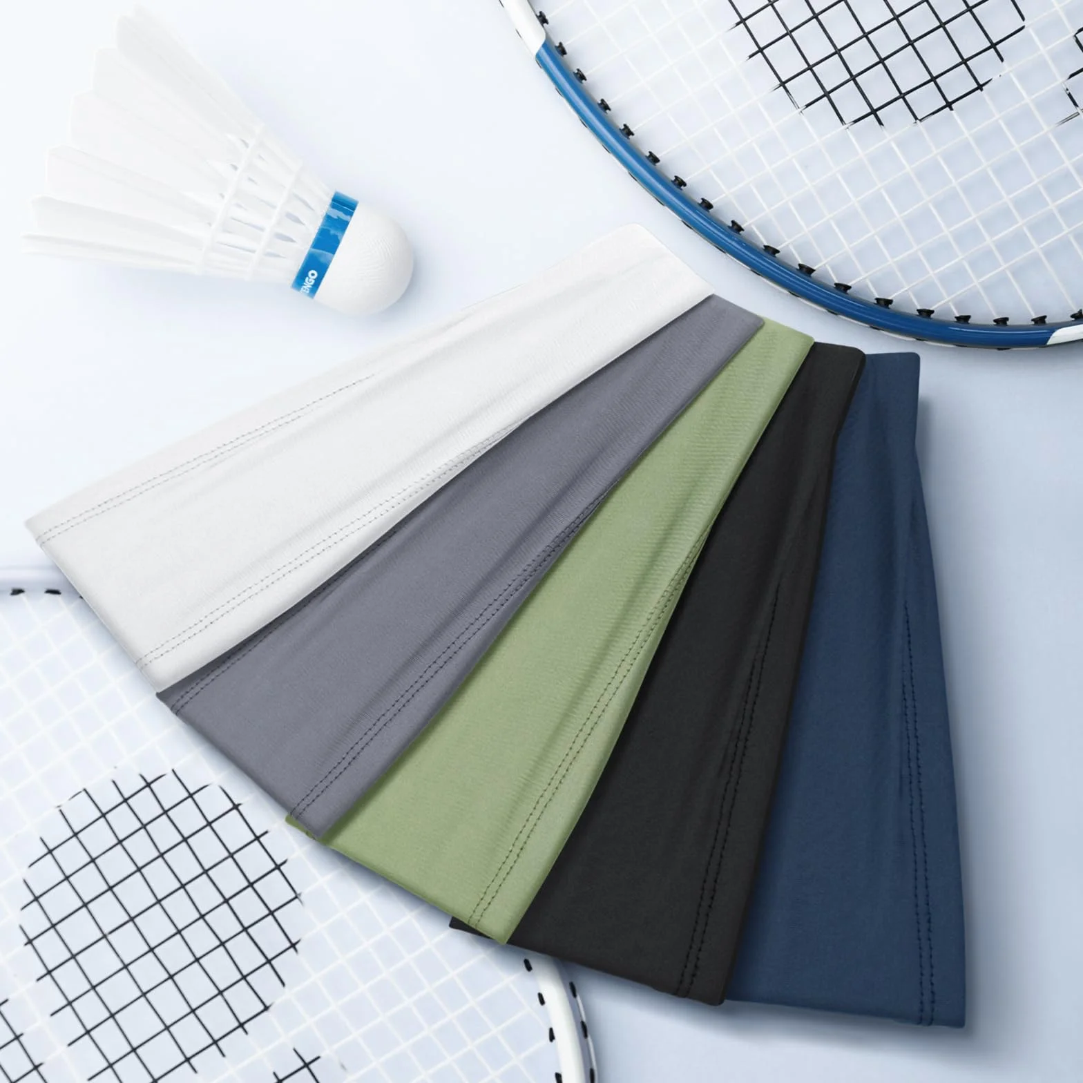 Bandeau Cheveux Homme Femme 5 Pcs Serre Tete Anti Transpiration Bandana Élastique Sport Headband Tennis Football Basketball Gym Cyclisme