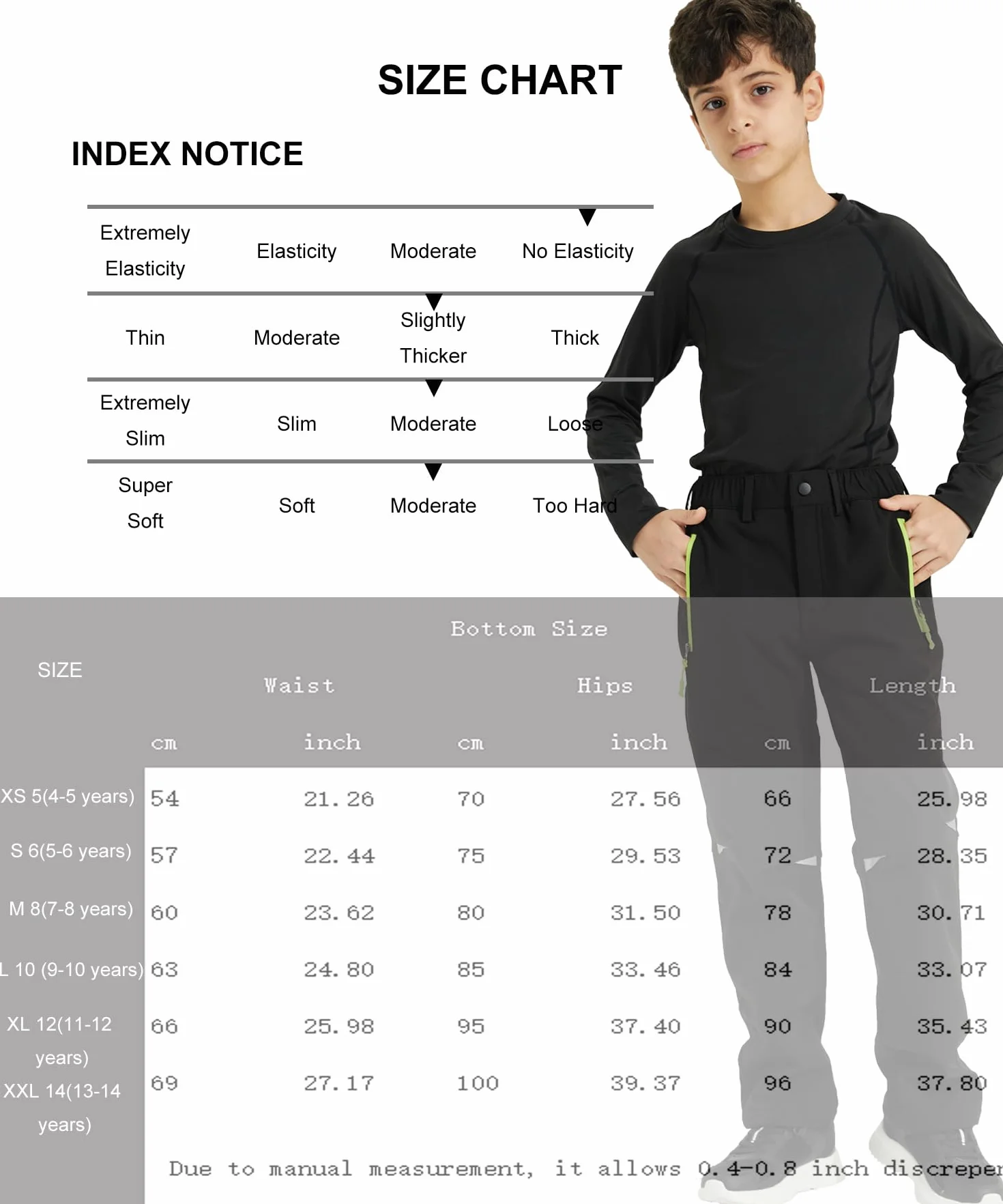 LANBAOSI Pantalon Ski Enfants Hiver Imperméable Chaud Softshell Doublé Polaire Montagne