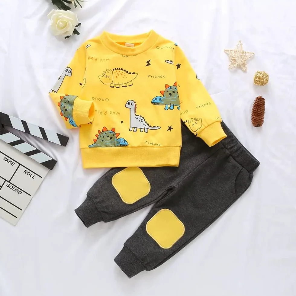 FedMois Ensemble Bébé Garçon 2 Pièces Sweat Pantalon Survêtement Sport Manches Longues 1-6 Ans