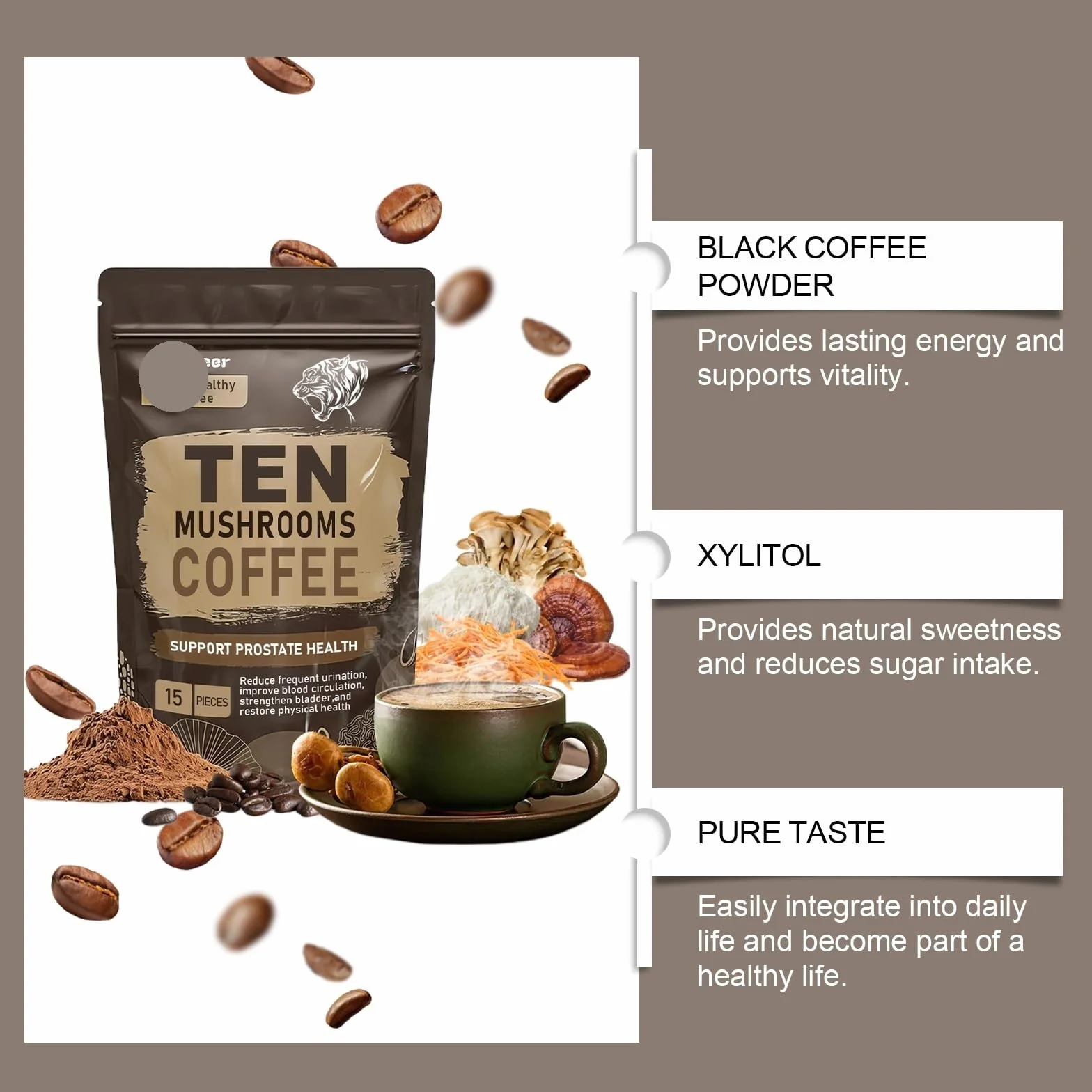 Café Premium for Hommes: Dynamisez Votre Journée Et Boostez Votre Vitalité(3PCS)
