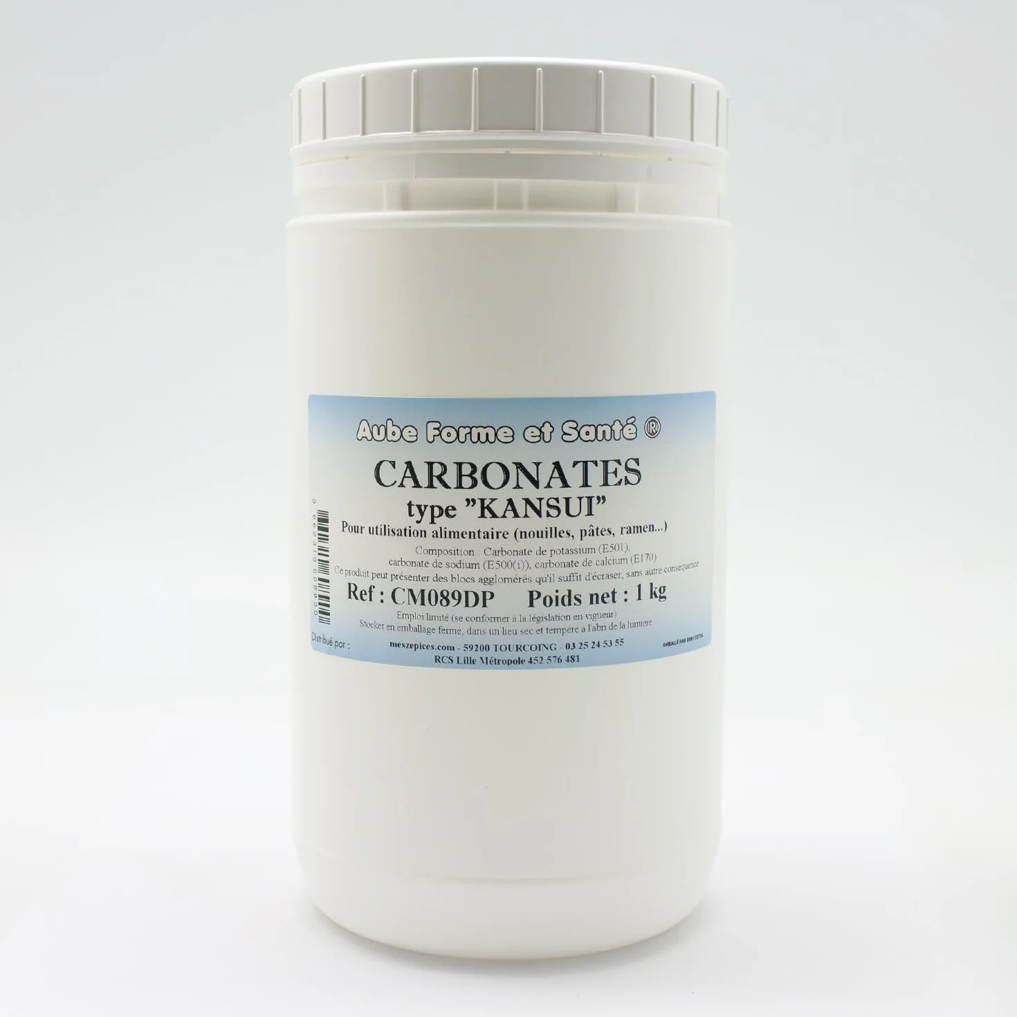 Mélange de carbonates type Kansui en pot PEHD inviolable de 500 g pour ramen