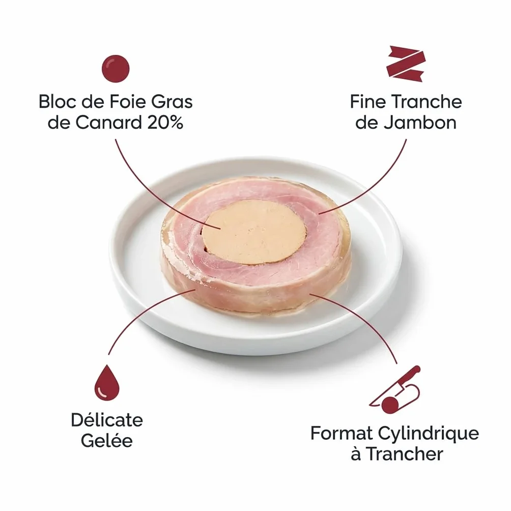 Lot de 2 boites de Flûteaux de Jambon au Foie de Canard 2x200g