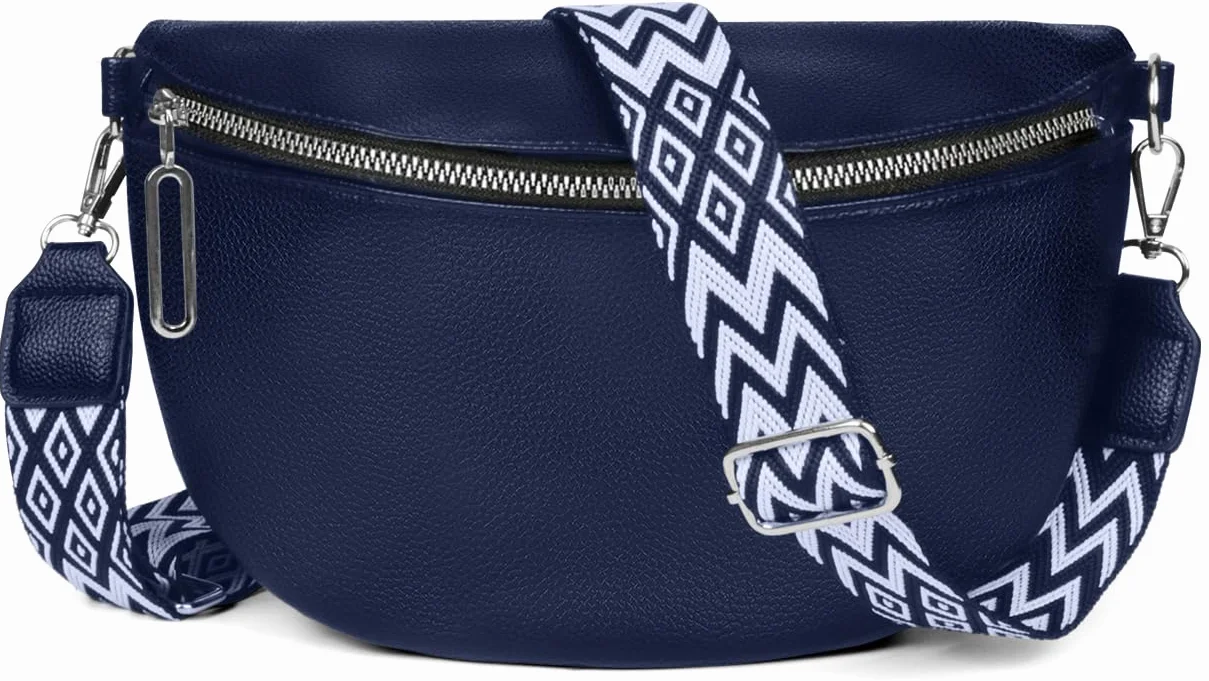 Sac Bandoulière Femme Chic Cuir Imperméable avec Sangle Large et Bandoulière Amovible