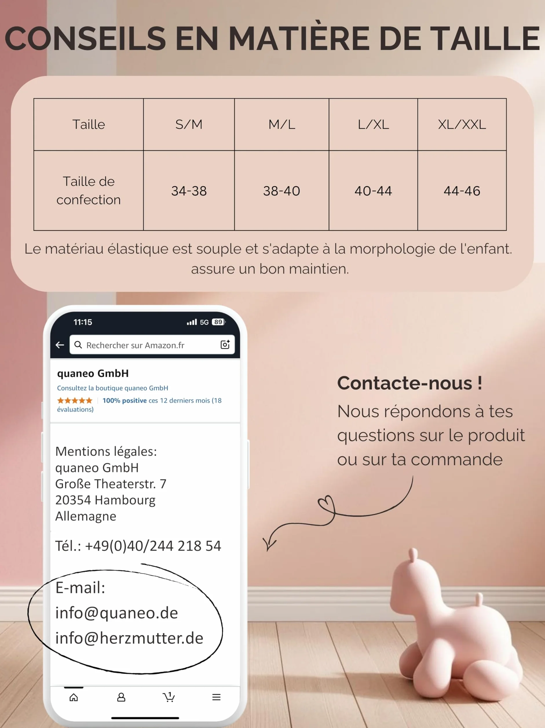 Herzmutter Culotte Maternité Anti Frottement Cuisse sans Couture OekoTex100