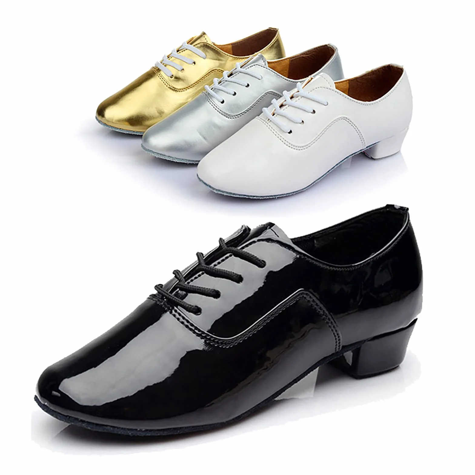 Chaussures de danse latine homme Dance Hall vernies lacets