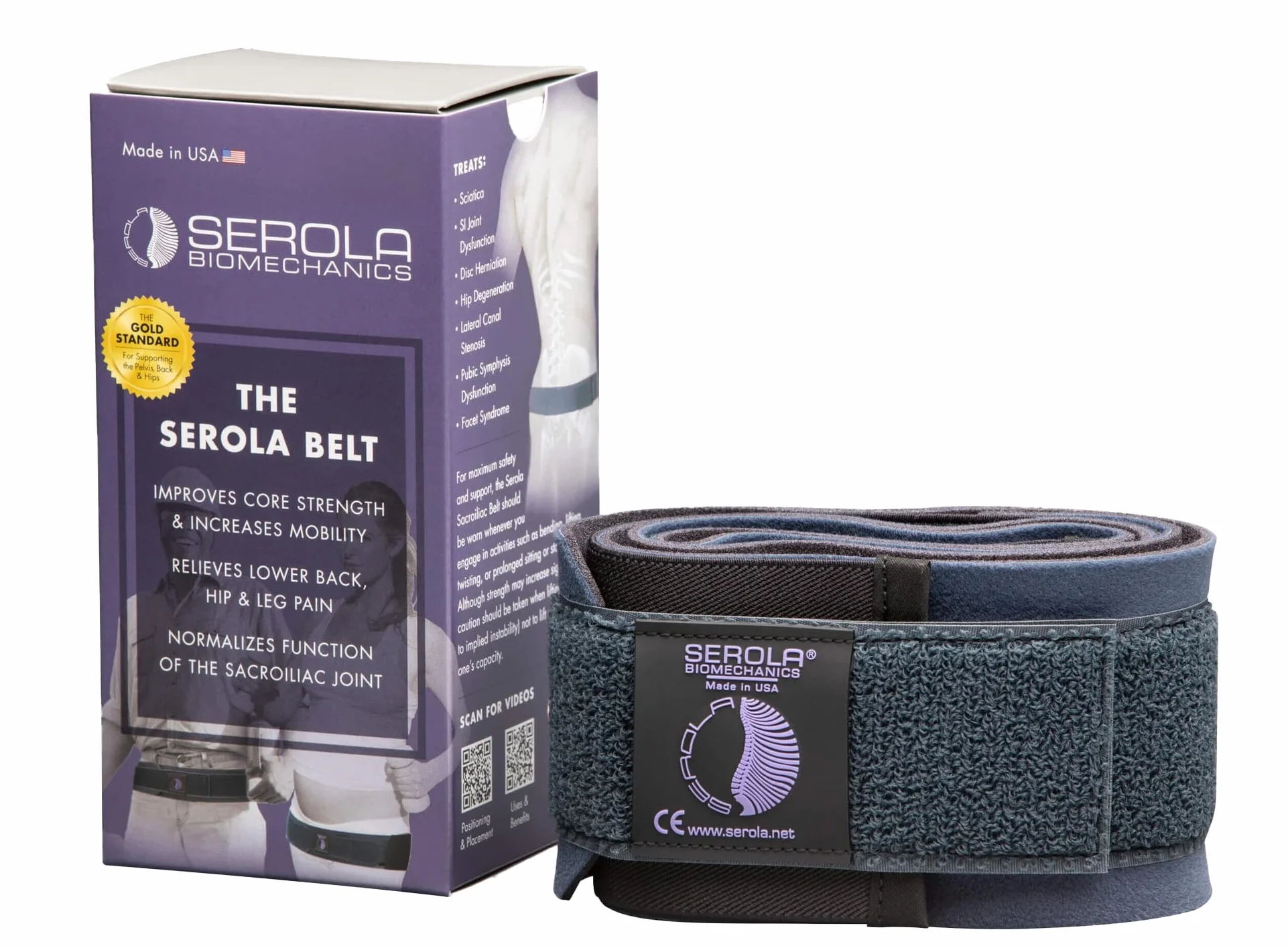 Serola Ceinture Soutien Maternité Grossesse Pelvien Taille Dos Abdomen Bleu Hanche 34-40 Pouces