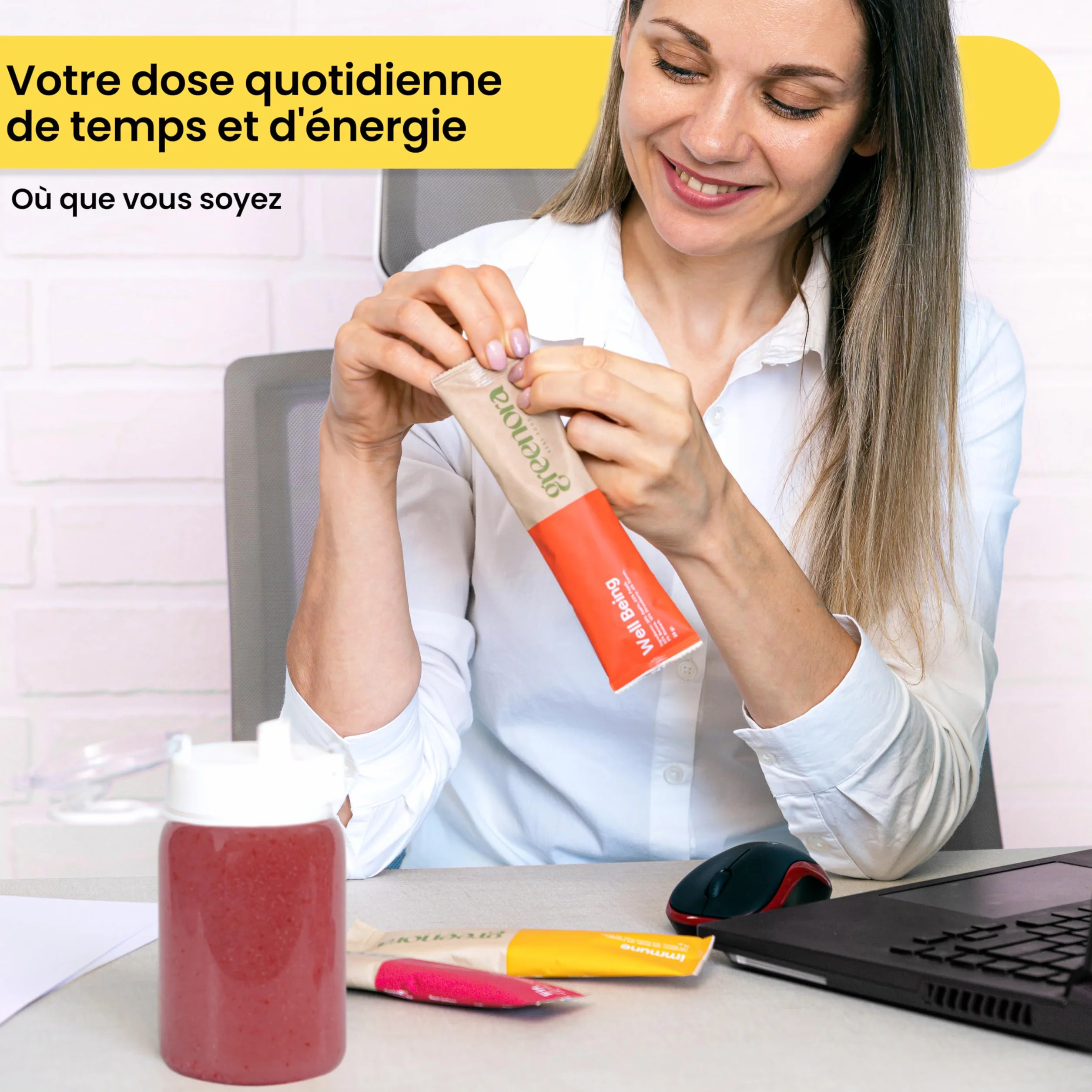 GREENORA Shaker + Smoothie Bowl Fruits Lyophilisés Poudre 100% Naturel. Banane Pêche Datte Myrtilles Betterave Framboise. Séchée Déshydratée. 4x24g