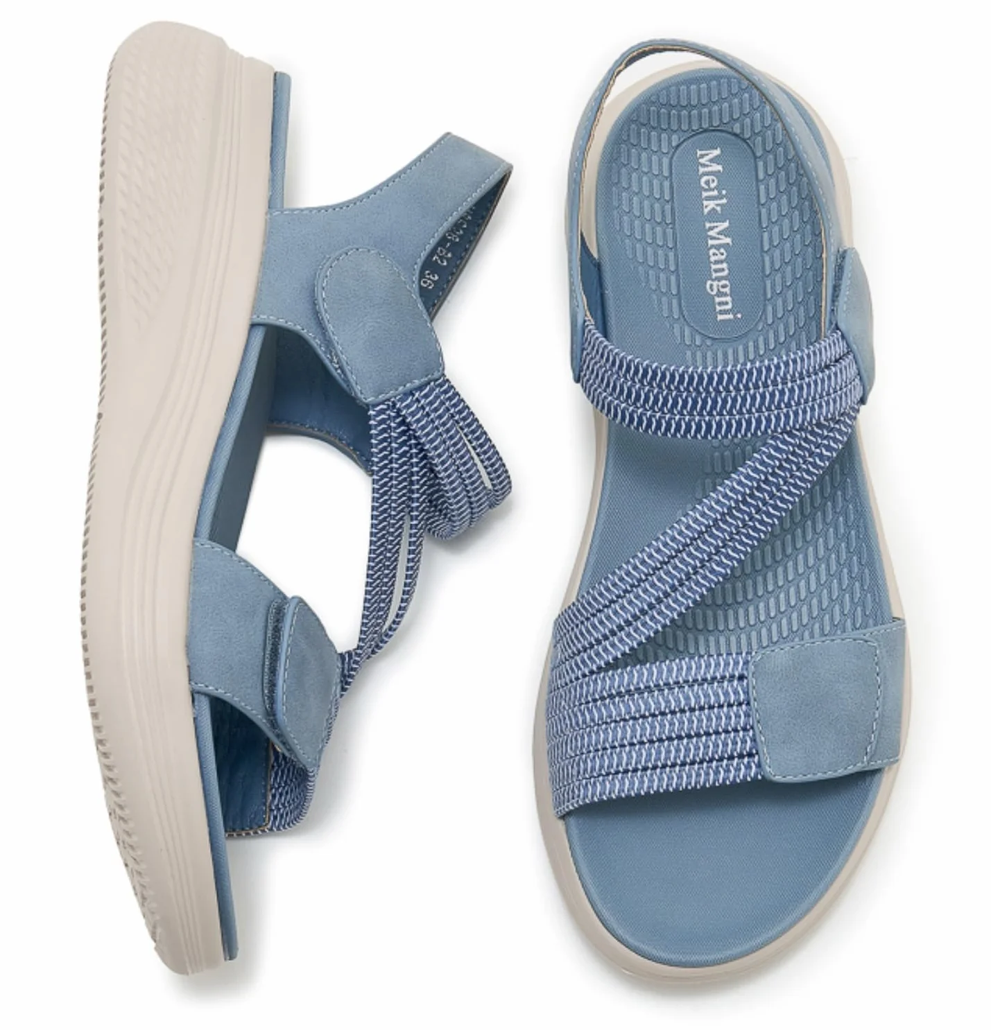 Sandales Sport Femme Orthopédiques Bout Ouvert Été Chaussures Randonnée Scratch Compensées
