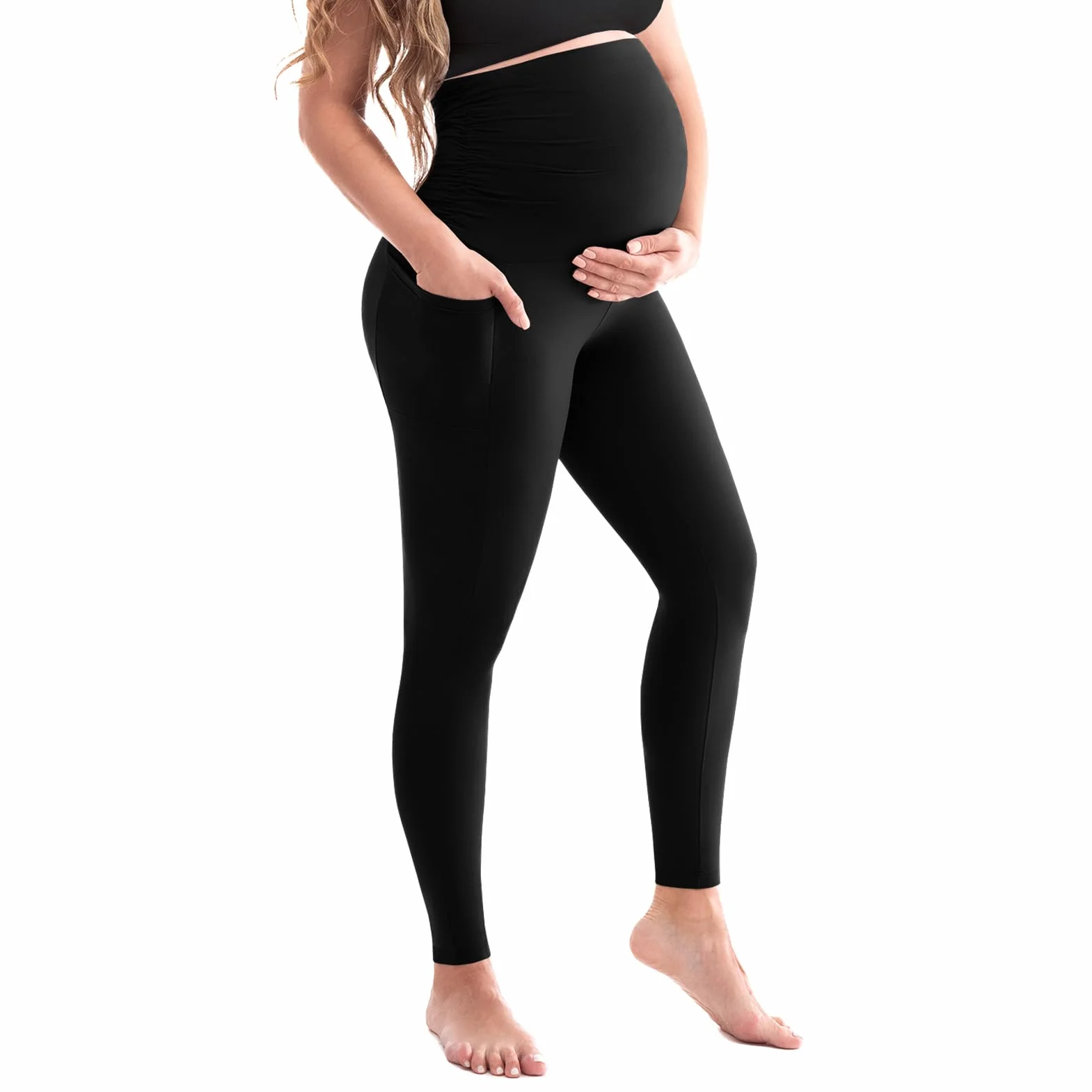 SINOPHANT Leggings de maternité Taille Haute Opaque Elastique Grossesse Yoga