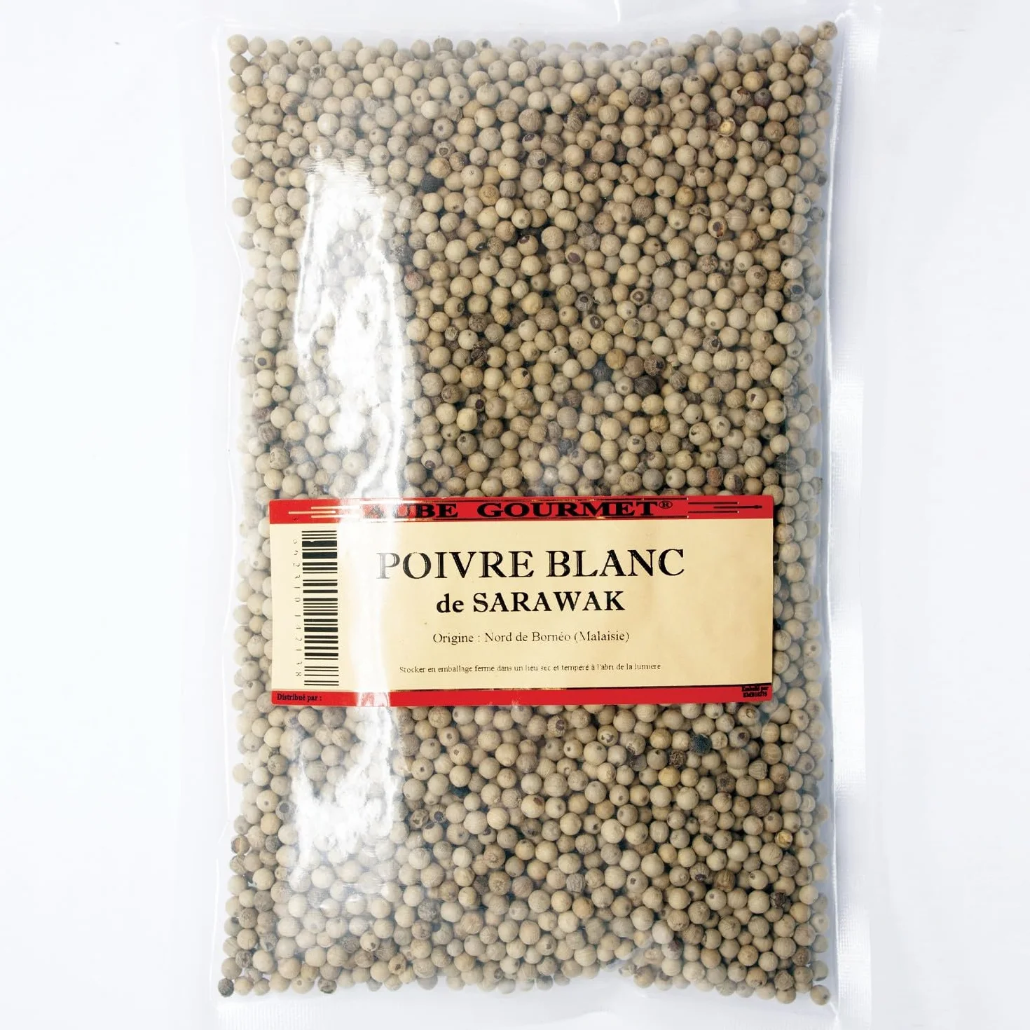 Aube-Gourmet Poivre blanc de Sarawak en sachet de 250g