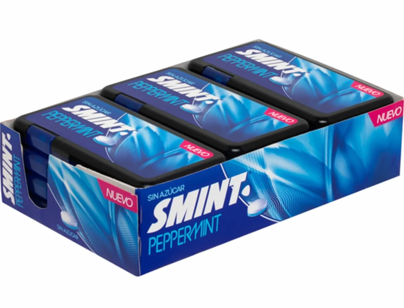 Smint Flat Peppermint Bonbons sans sucre Arôme Menthe Poivrée Pack de 12 boîtes 21 g Frais Intense