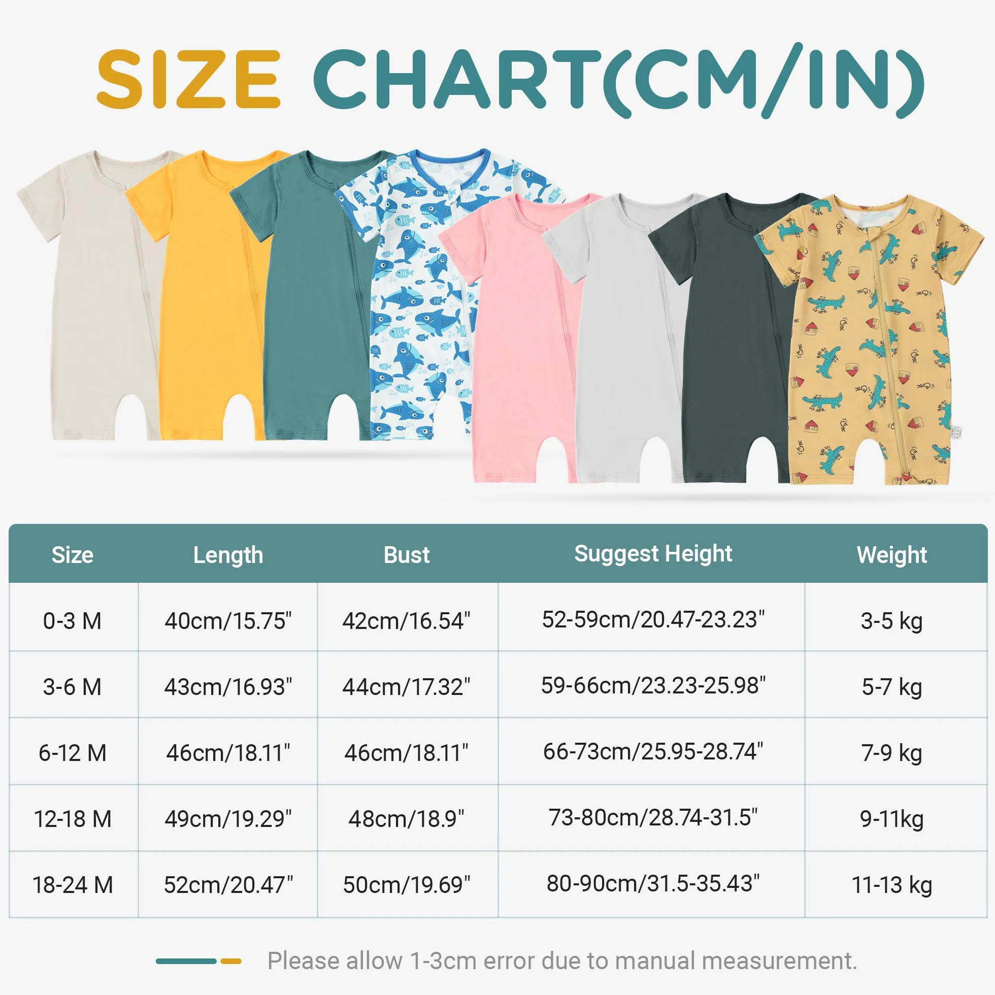 Pyjama Bébé Garçon en Fibre de Bambou - Grenouillère Été Manches Courtes Double Fermeture Éclair