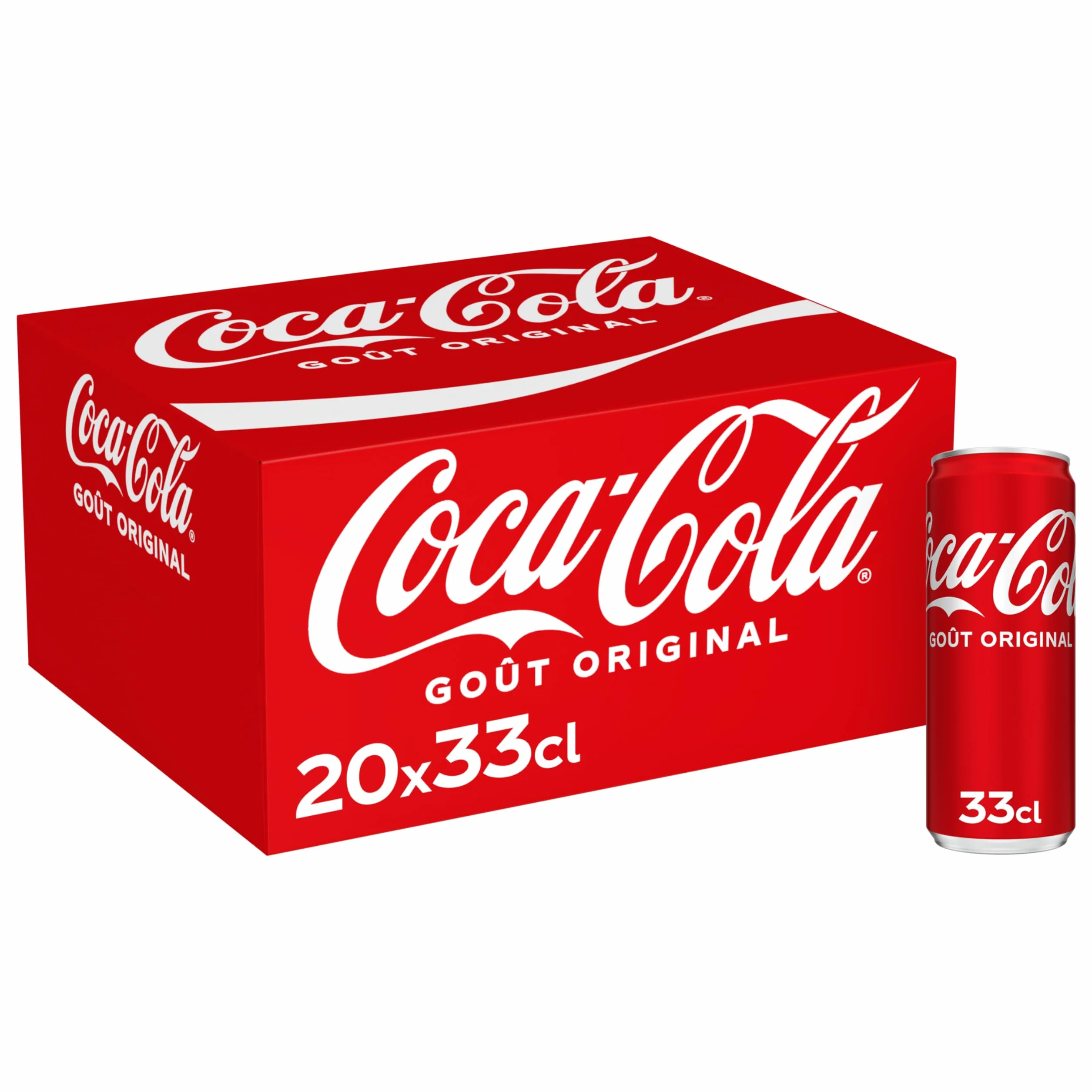 Coca-Cola - Boisson gazeuse, 20 canettes de 33 cl