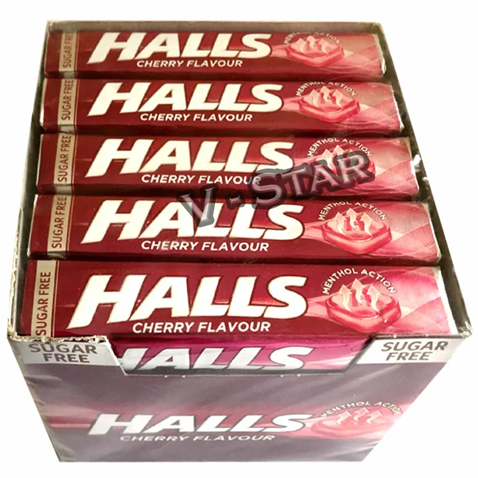 HALLS Bonbons sans sucre cerise mentholée 20 x 32 g