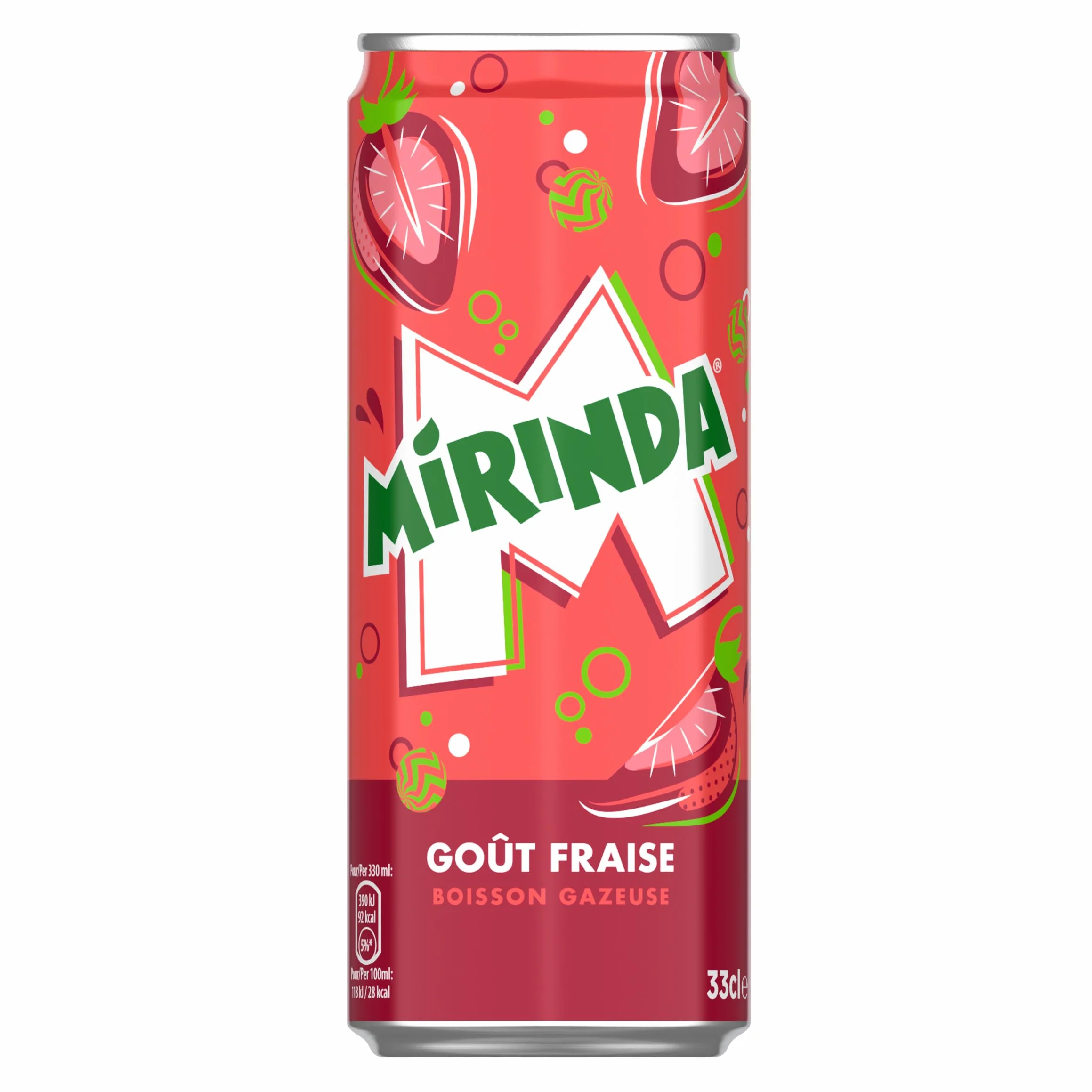 MIRINDA Soda Saveur Fraise - Lot de 24x33cl