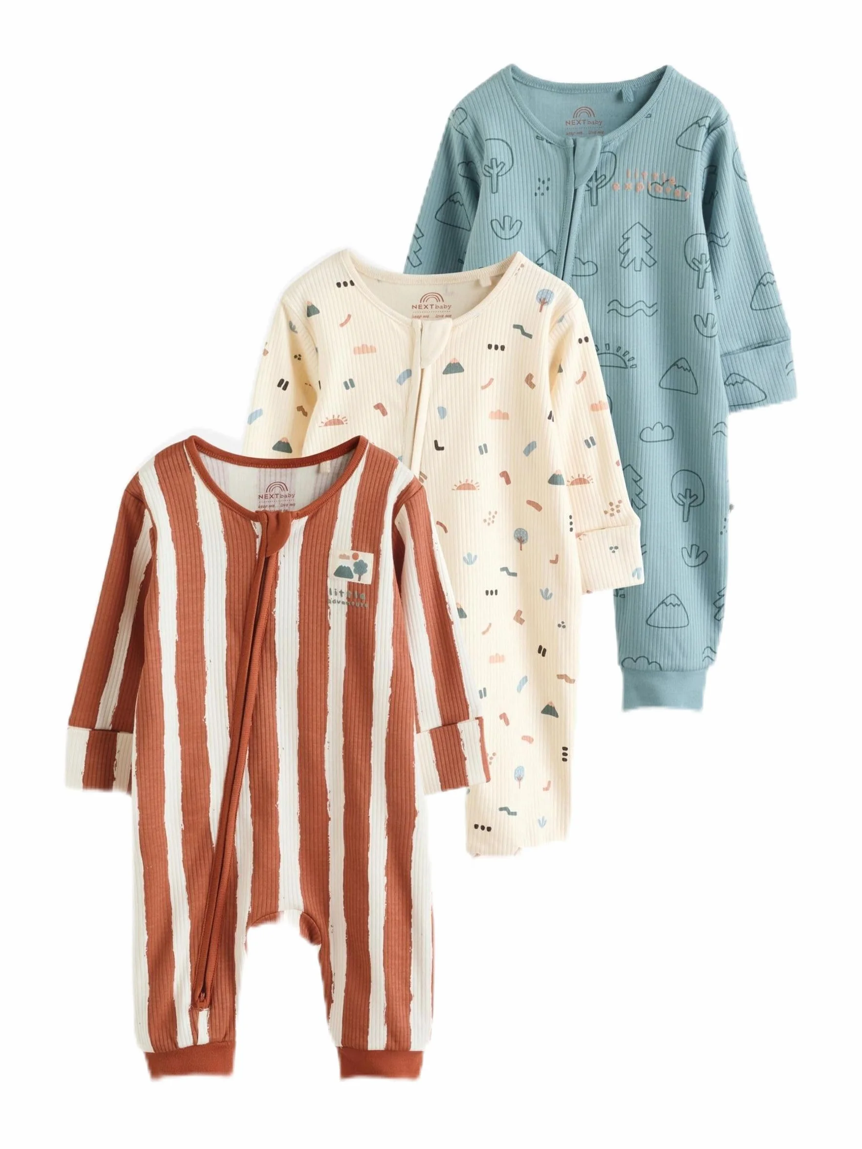 NEXT Bébé garçon Dors-Bien Lot de 3 Pyjama Motif forêt