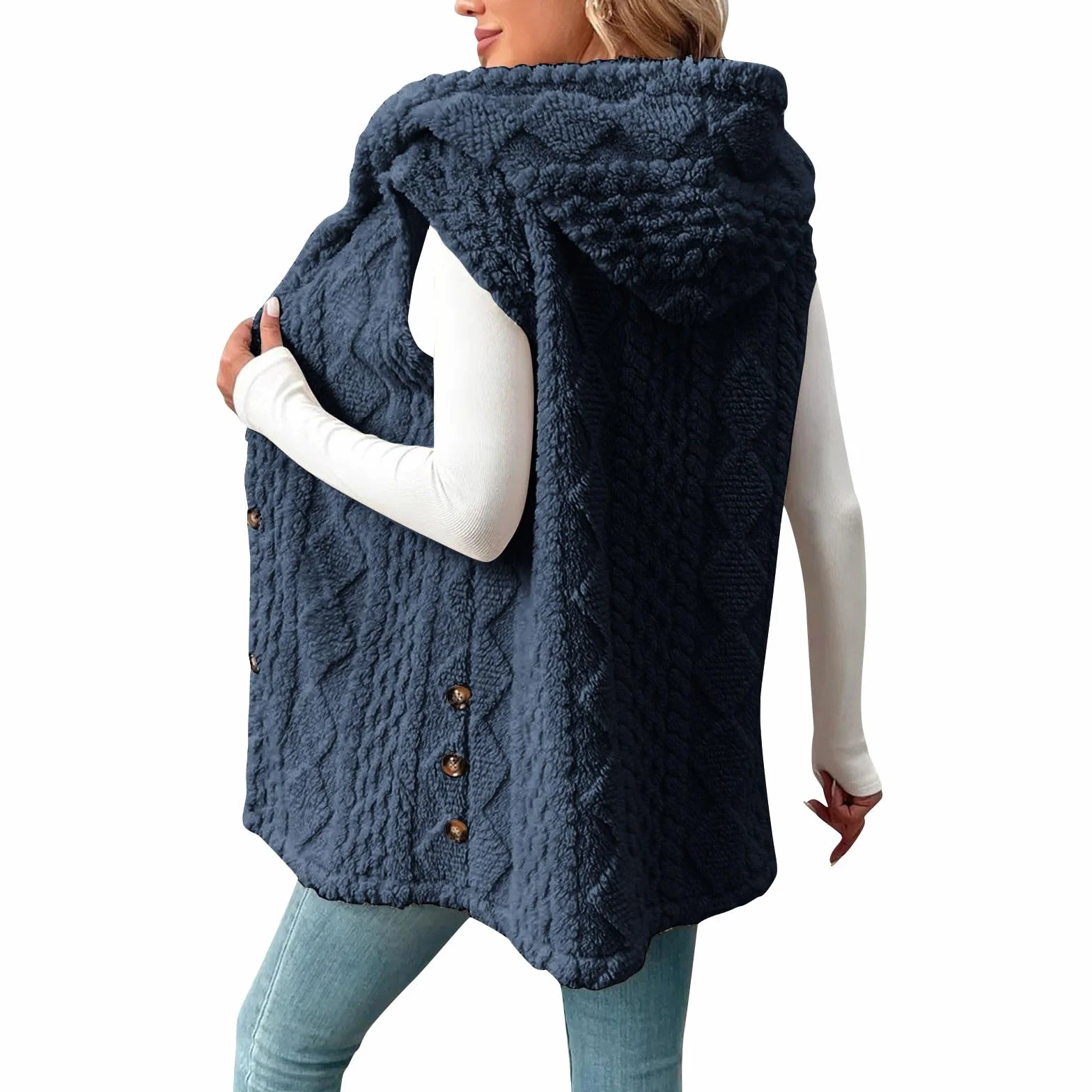 Gilet en Molleton Polaire Femme sans Manches Chaud Hiver