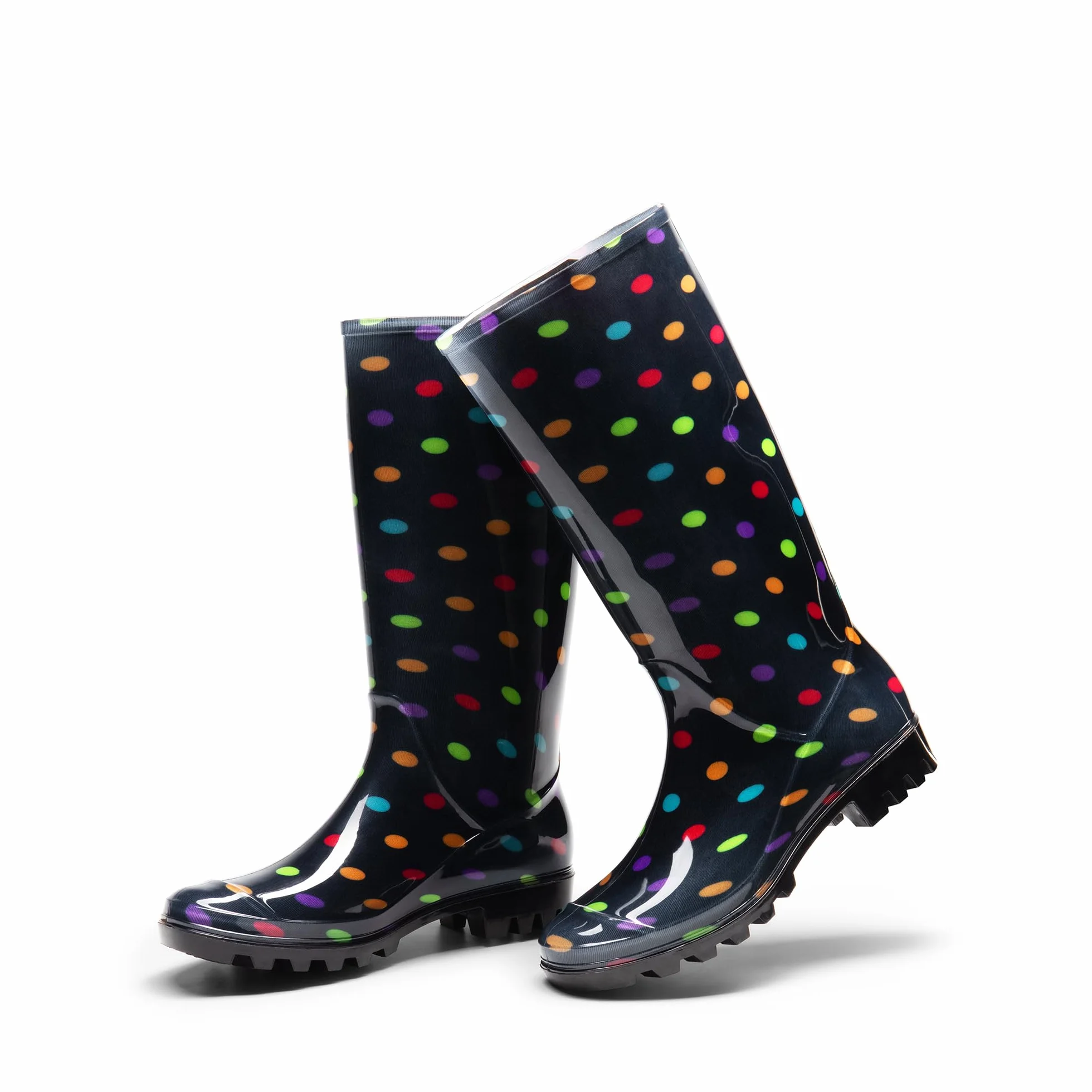 DREAM PAIRS Bottes de Pluie Femmes Motif Classique Pois Jardin Confortable