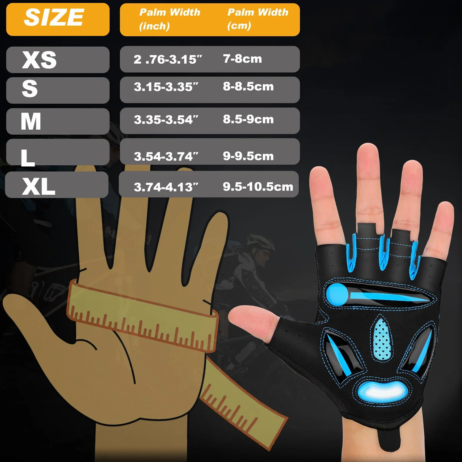 Gants VTT Velo Cyclisme Demi Doigts Hommes Femmes Gel Antichoc Respirant Antidérapant