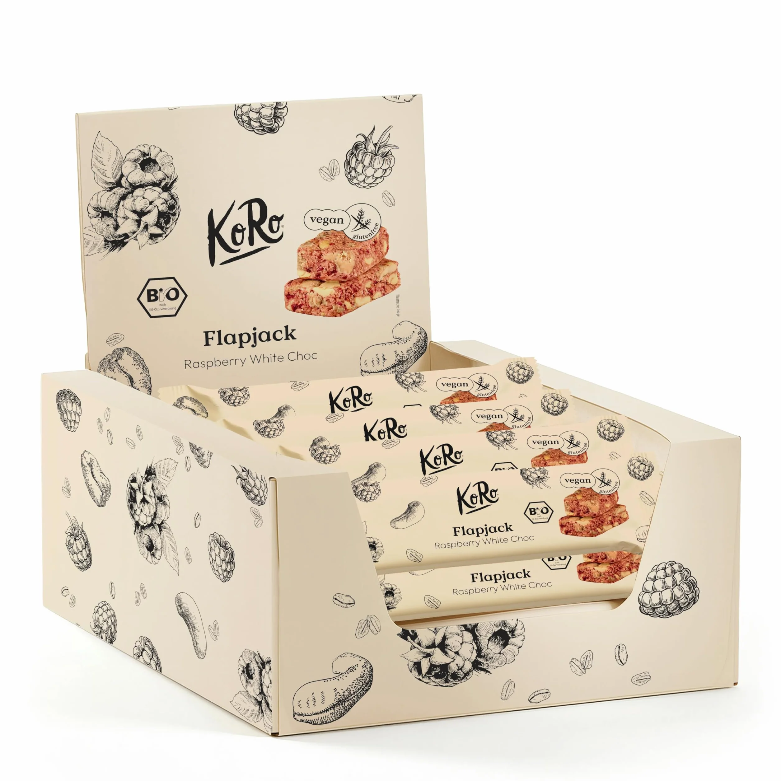 KoRo - Barre d'avoine framboise chocolat blanc bio 15 x 60 g