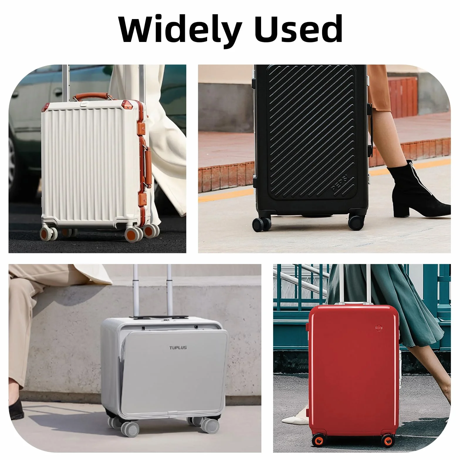 Protection Roue Valise 16 pièces Housses en silicone anti-rayures Réduction du bruit