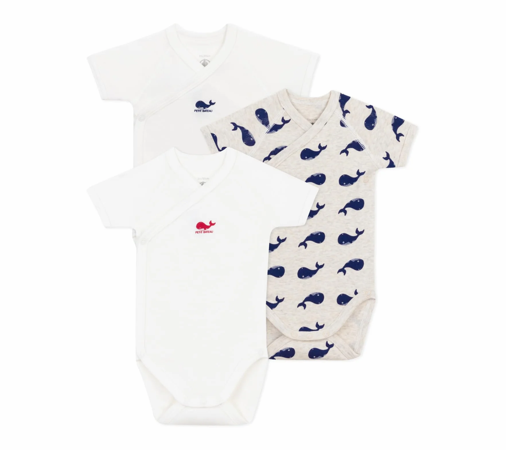Petit Bateau Bodies Naissance Manches Courtes Mixte bébé lot de 3