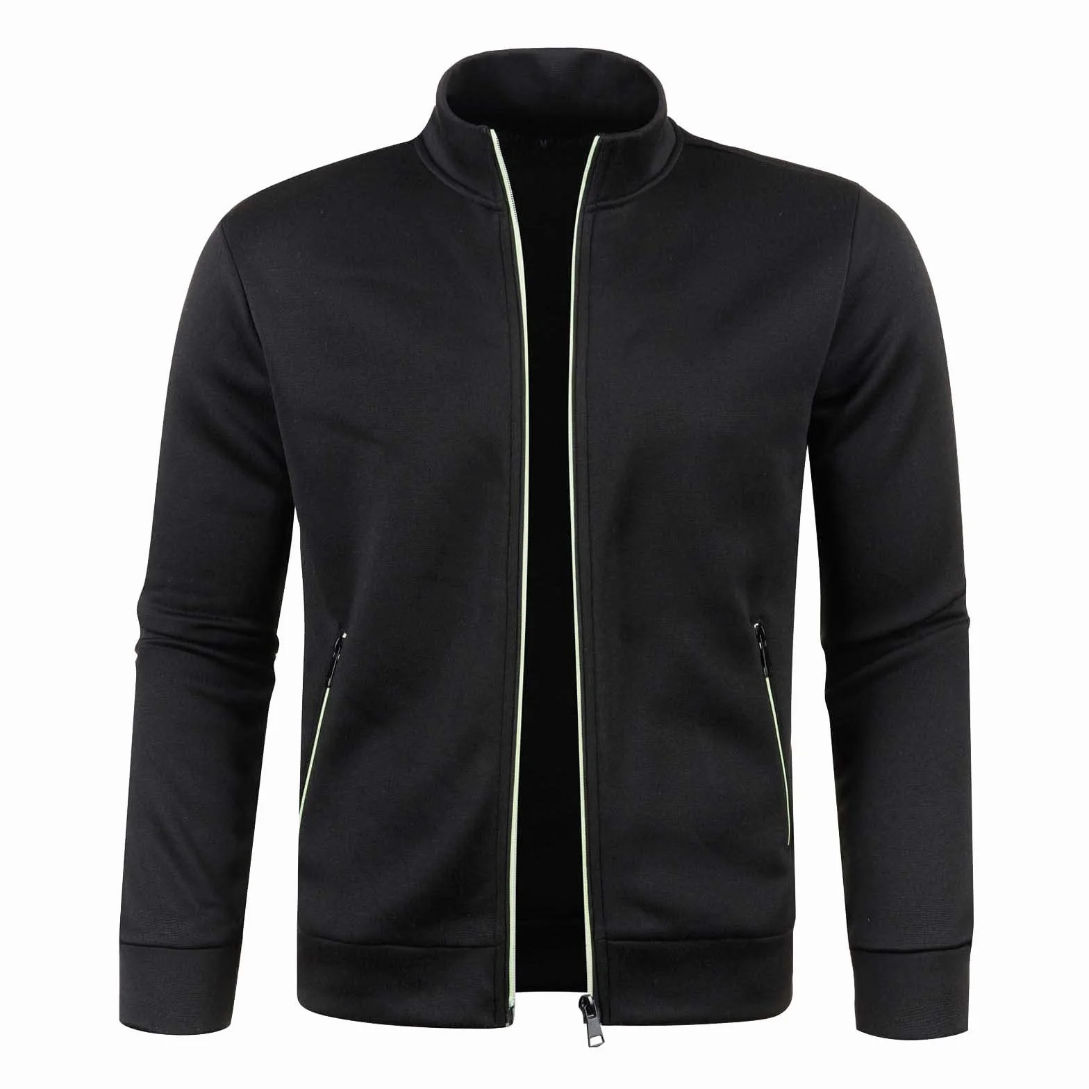 Veste de survêtement homme coton col montant fermeture éclair mi-saison