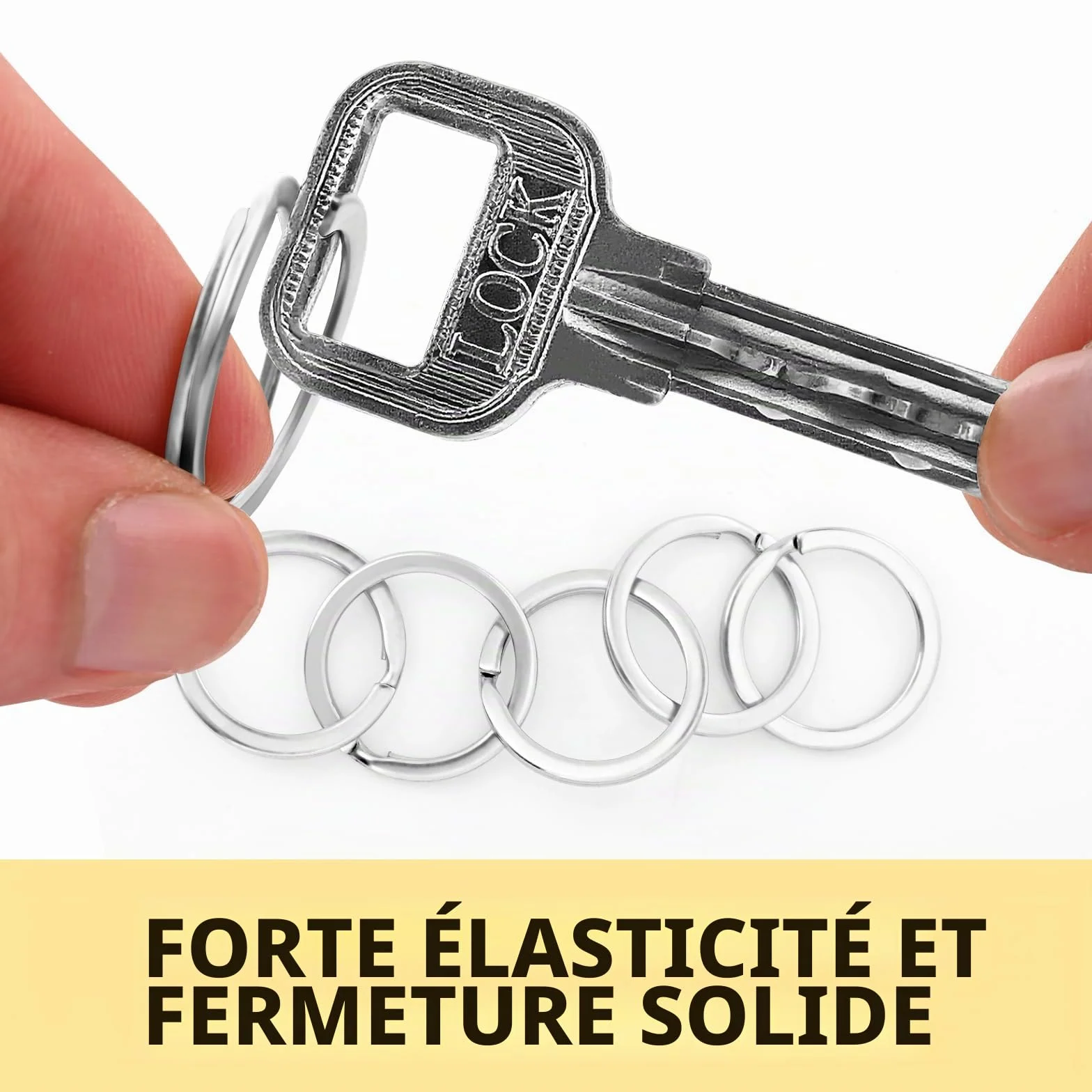 Anneau Porte Clé 25mm Ronds Plate Argent 30 Pcs